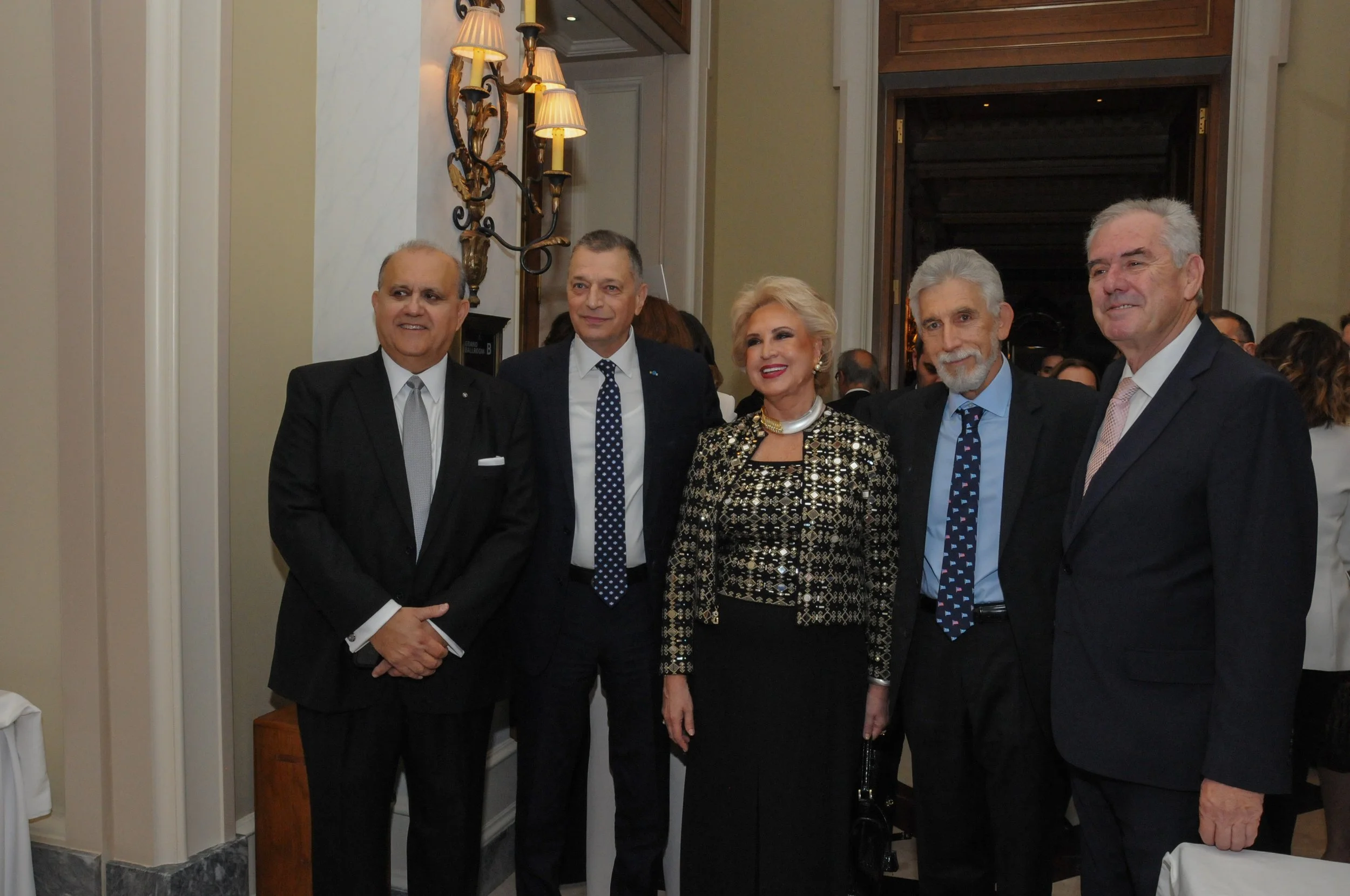 From left to right: Mr. Larigakis; Alkiviadis Stefanis, Civil Governor of Mount Athos; Ms. Bornozi; Mr. Bornozi; and Retired Vice Admiral Kyriazi