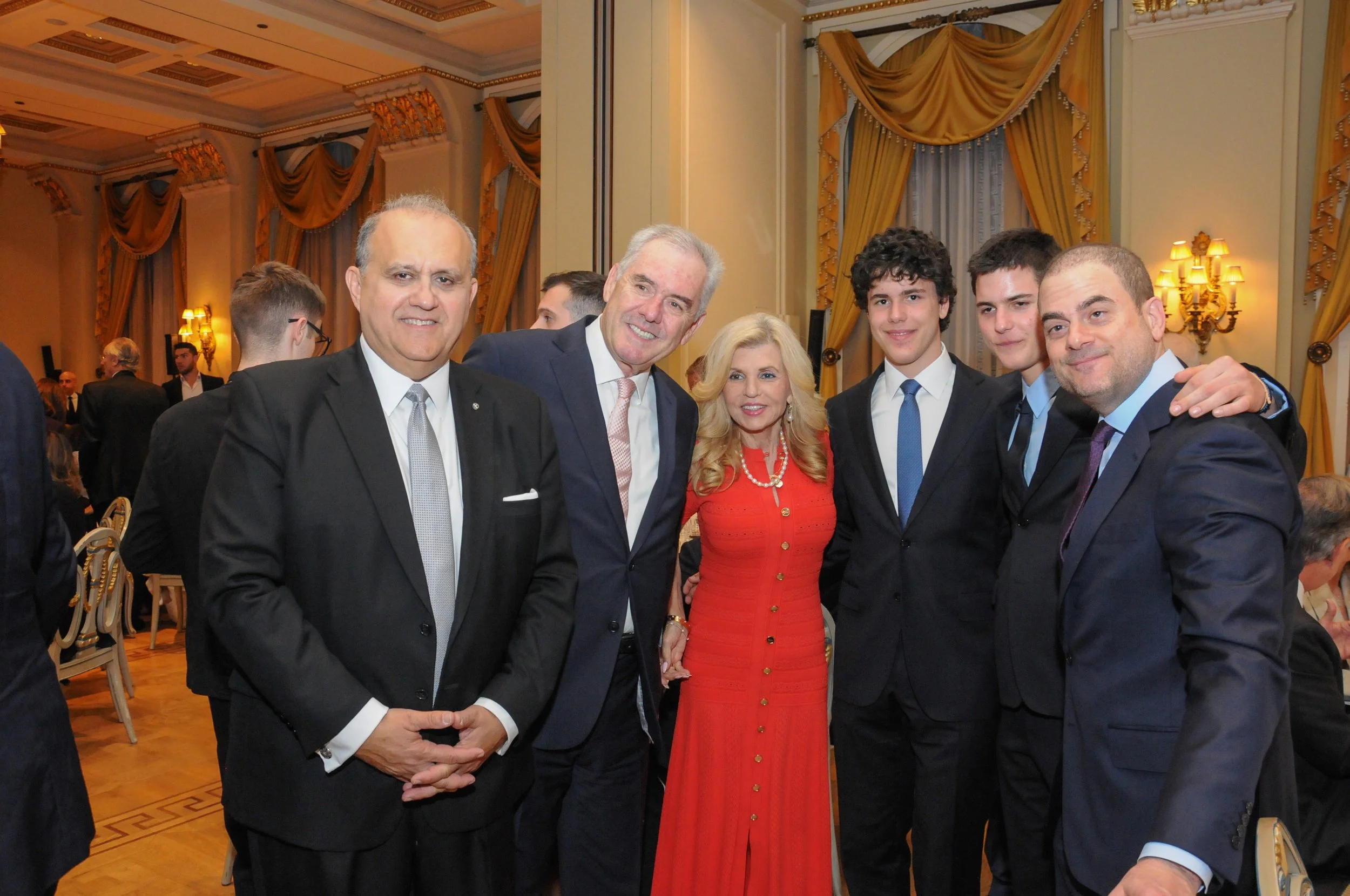 (L-R) Mr. Larigakis, Ret. Vice Admiral Kyriazi, Mrs. Wills, Mr. Saracakis, and Mr. Saracakis’ two sons 