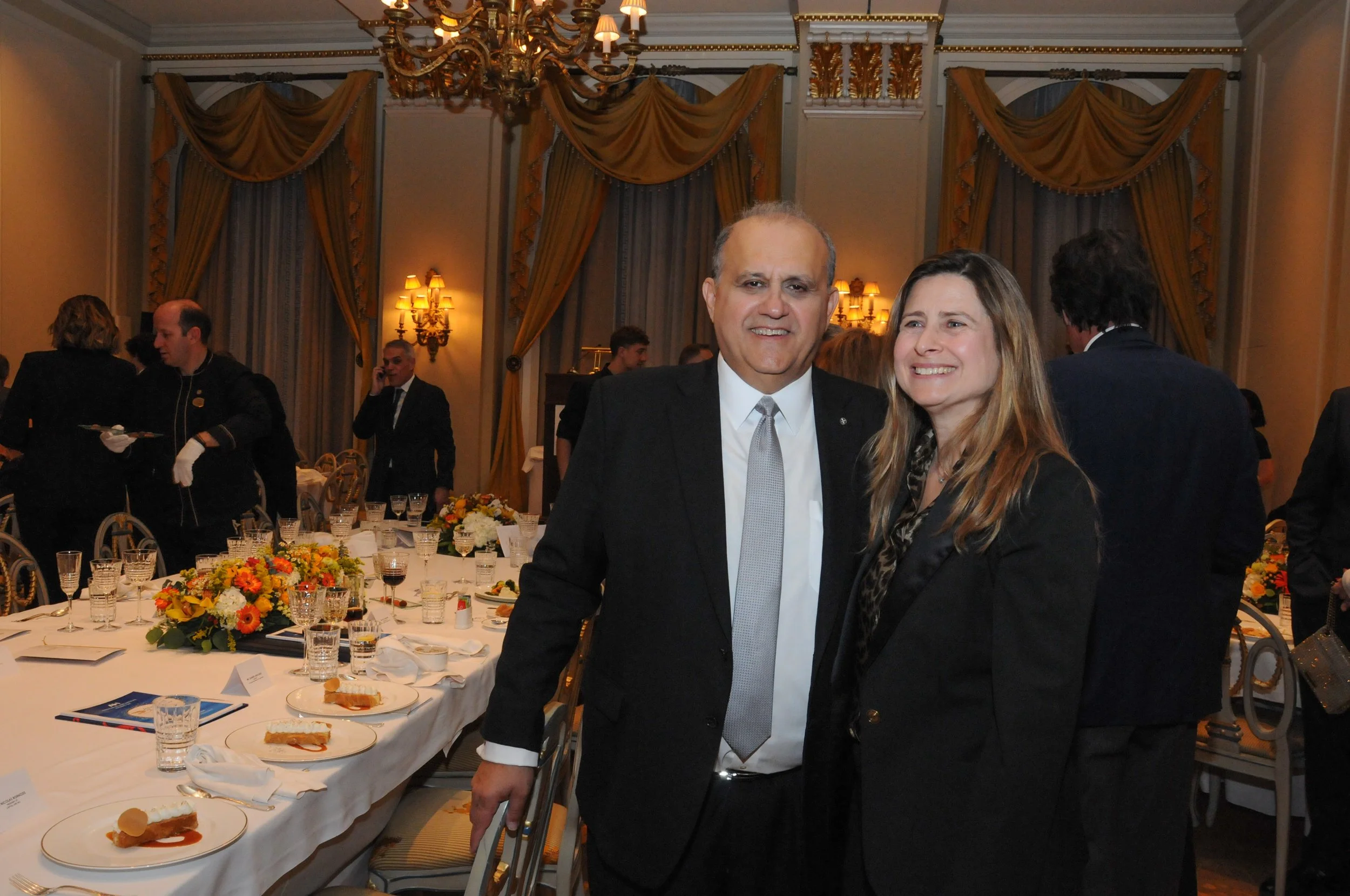 AHI President Mr. Larigakis with Niki Kalogiratou, Chief Communication Officer at Capital Ship Management Corp.