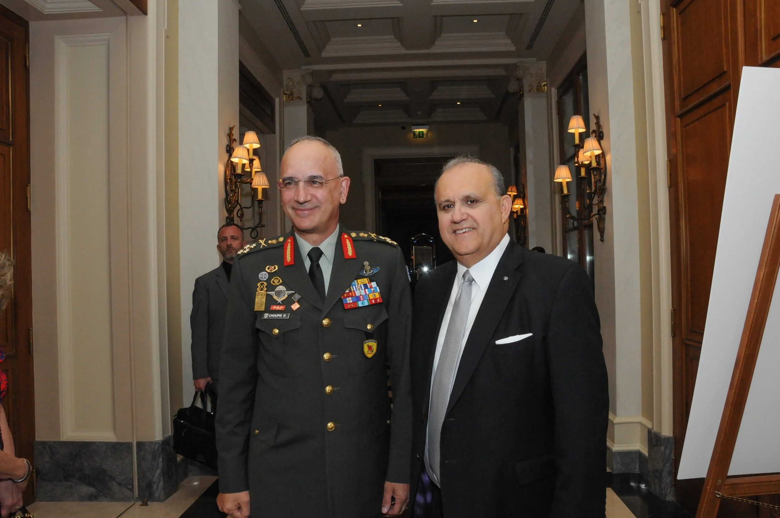 AHI President Nick Larigakis with Chief of the Hellenic National Defence General Staff General Dimitrios Choupis  