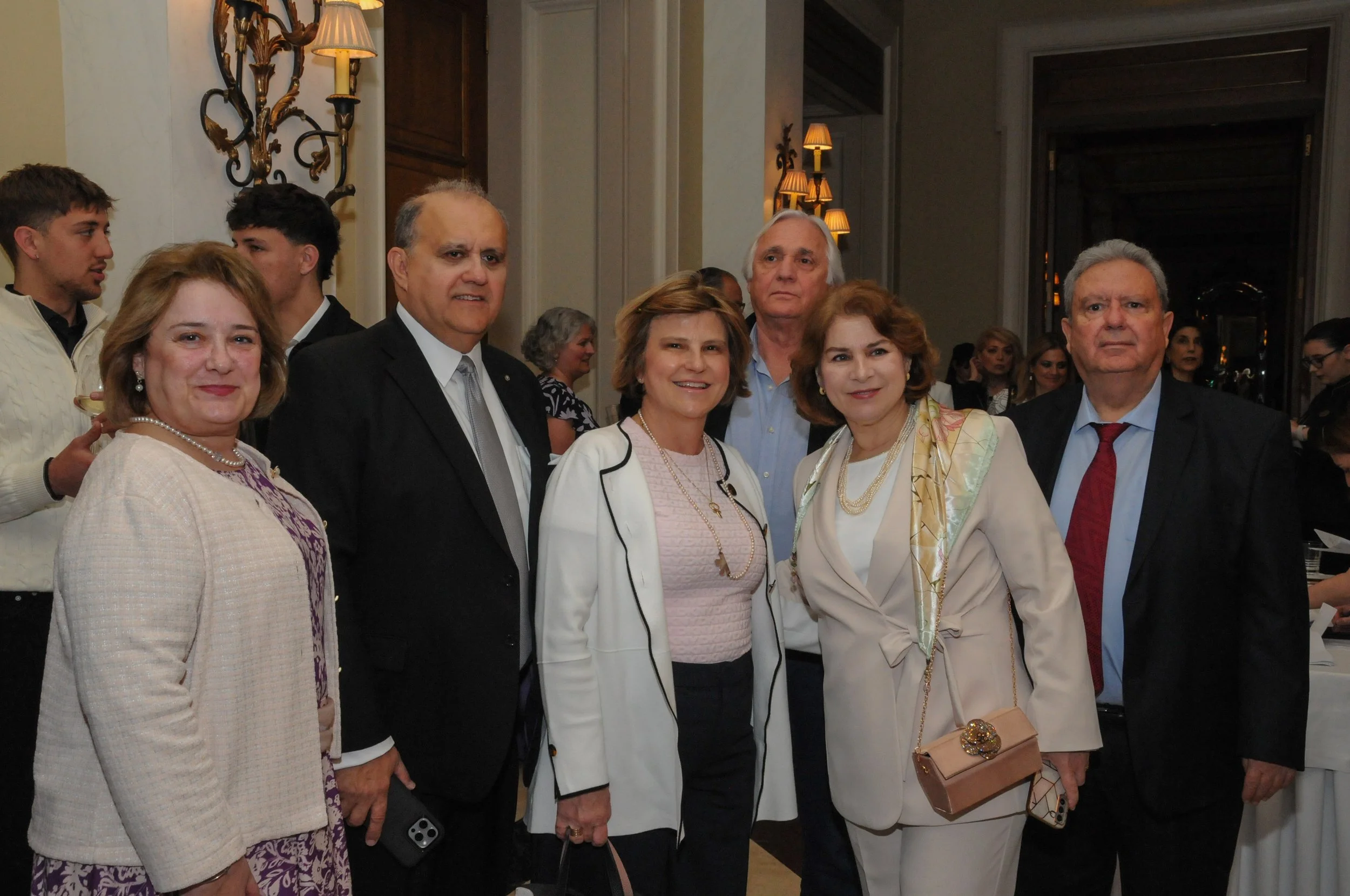 Larigakis with guests at the dinner 