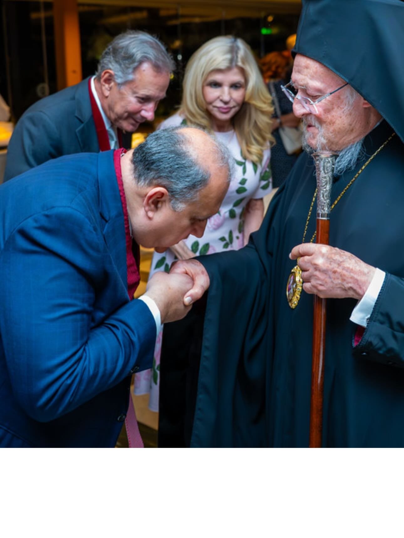 Archon Larigakis greeting His All-Holiness Bartholomew I, Archbishop of Constantinople-New Rome and Ecumenical Patriarch