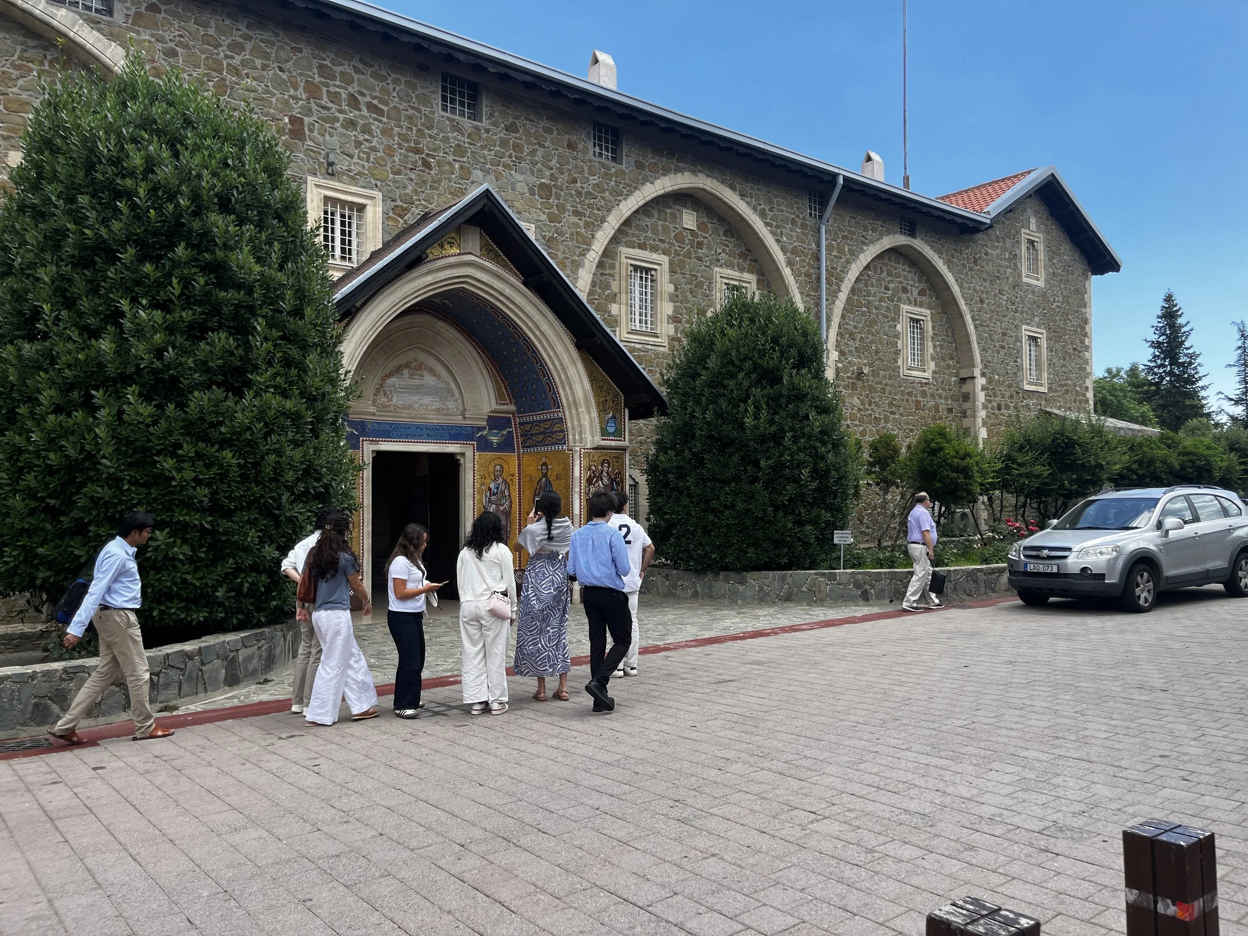  The delegation arrives at Kykkos Monastery. 