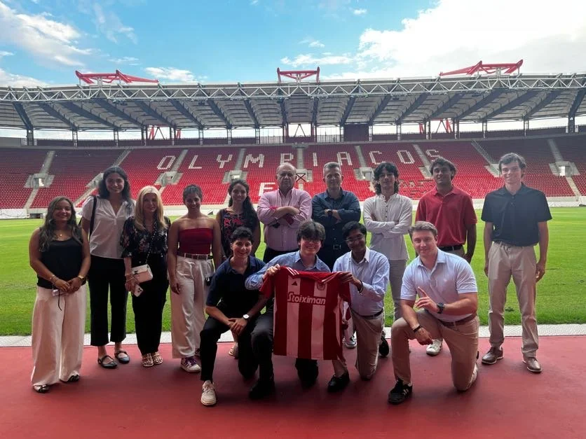  The delegation takes the field at Georgios Karaiskakis Stadium. 