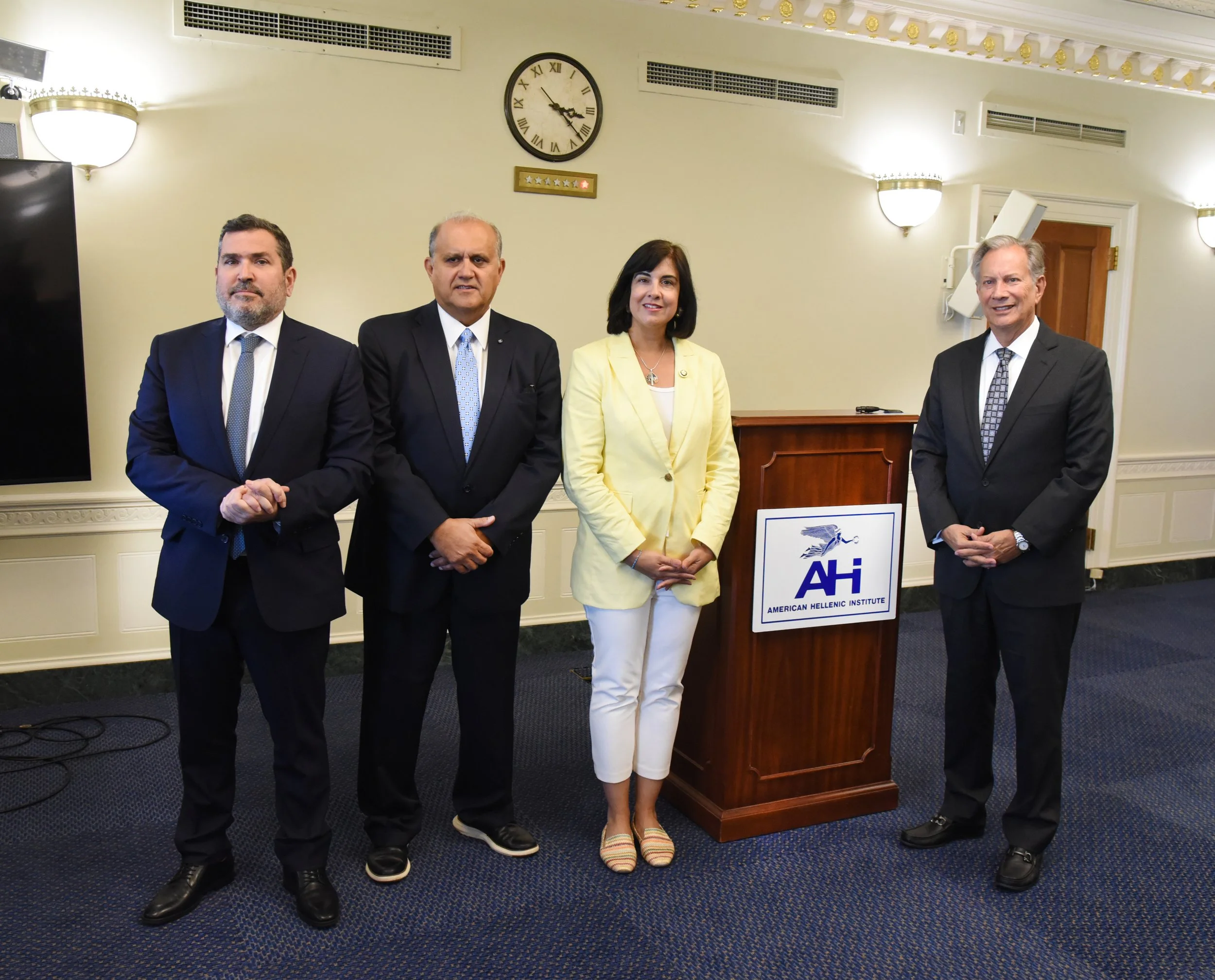  (L-R) Amb. Savva, Larigakis, Rep. Nicole Malliotakis, Andris. 
