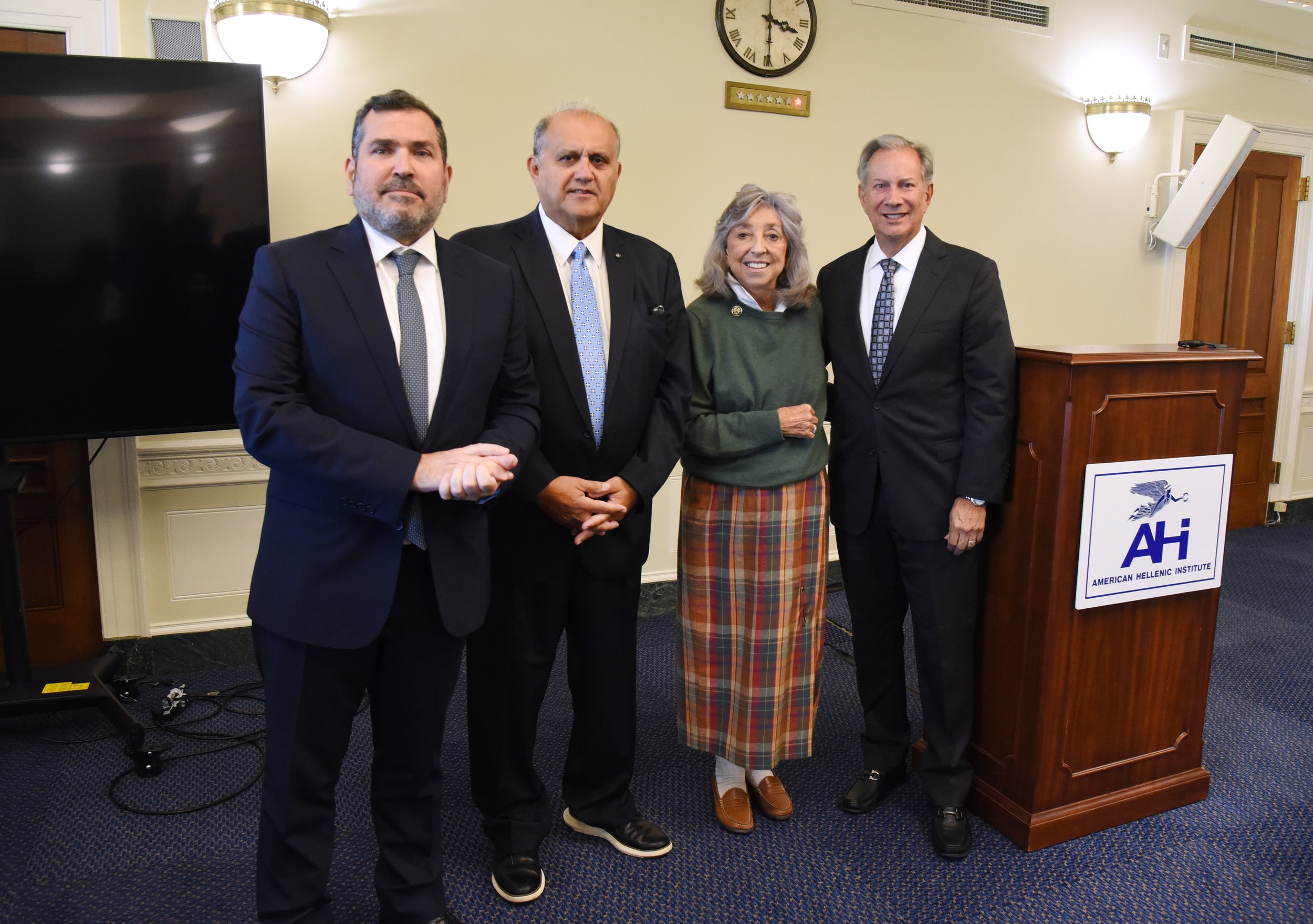  (L-R) Amb. Evangelos Savva, Nick Larigakis, Rep. Dina Titus, AHIF Chairman Leon Andris. 