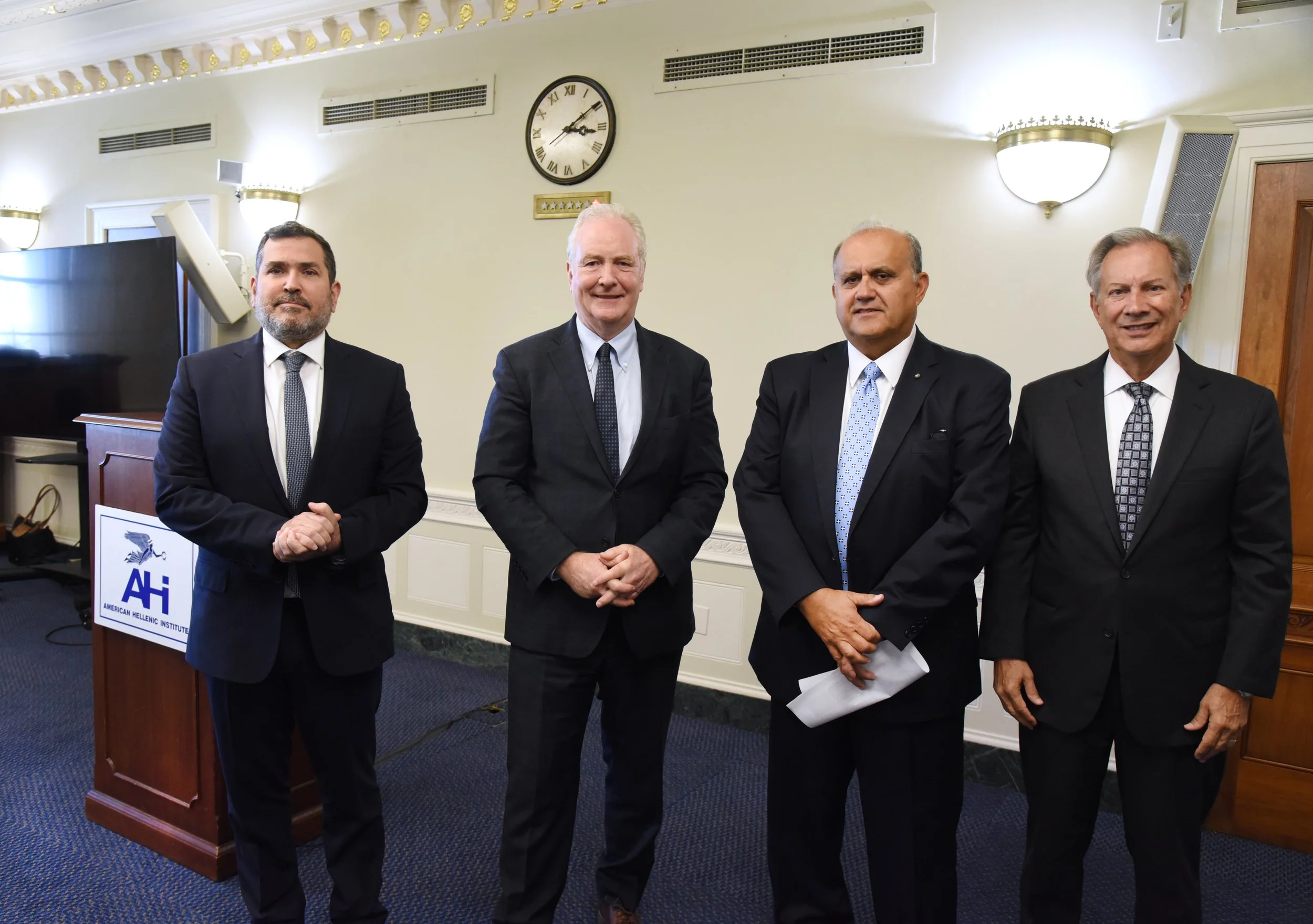  (L-R) Amb. Savva, Sen. Van Hollen, Larigakis, Andris. 