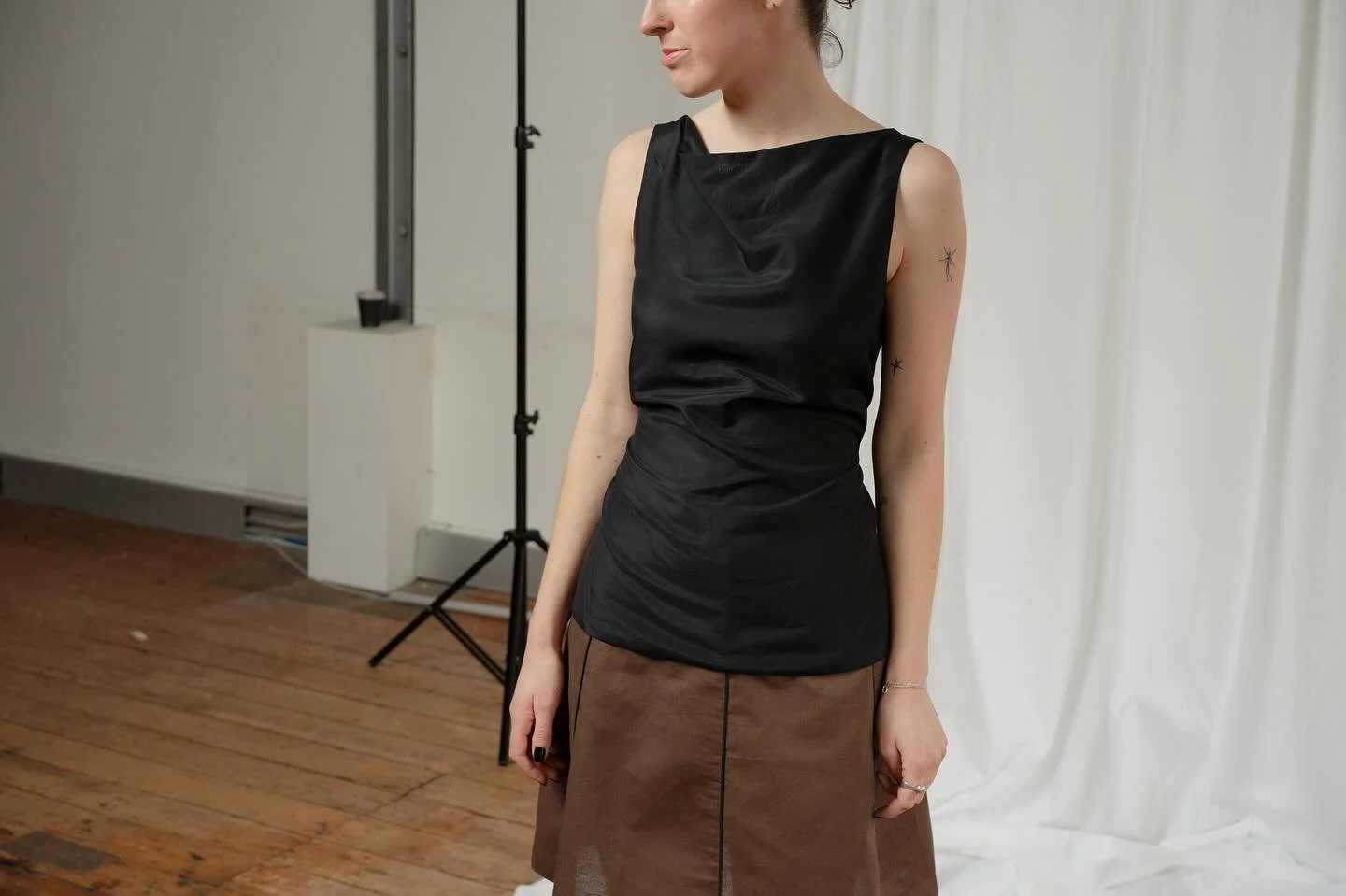 Pixie top in black + Umbrella skirt 
Model @liv_ferg 
Photographer @___benmatthews___