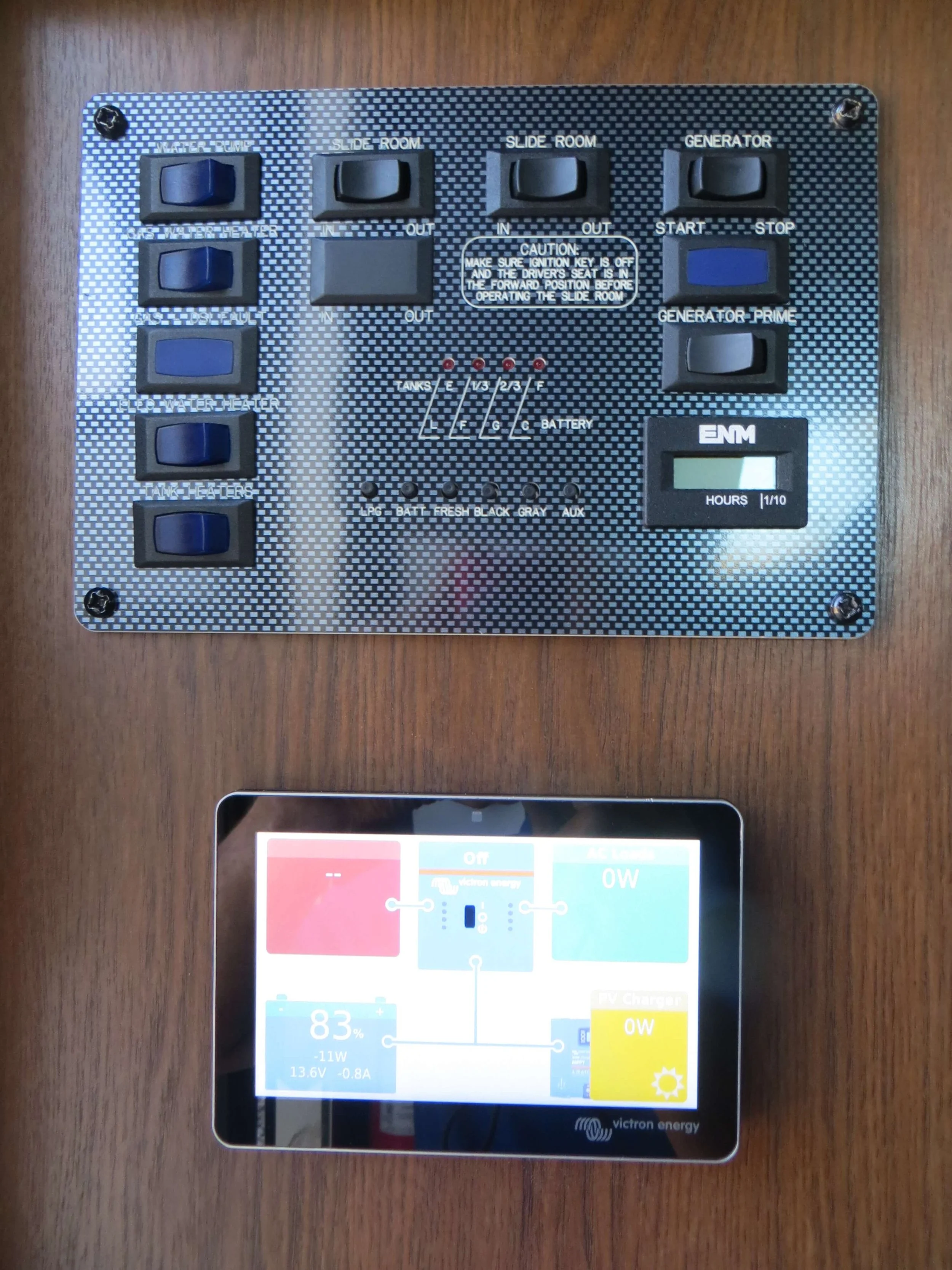 Example of RV Solar Install near San Diego.  Lithium Battery, DC/DC Converter, LiFePO4, Inverter, install on RV near San Diego, CA.