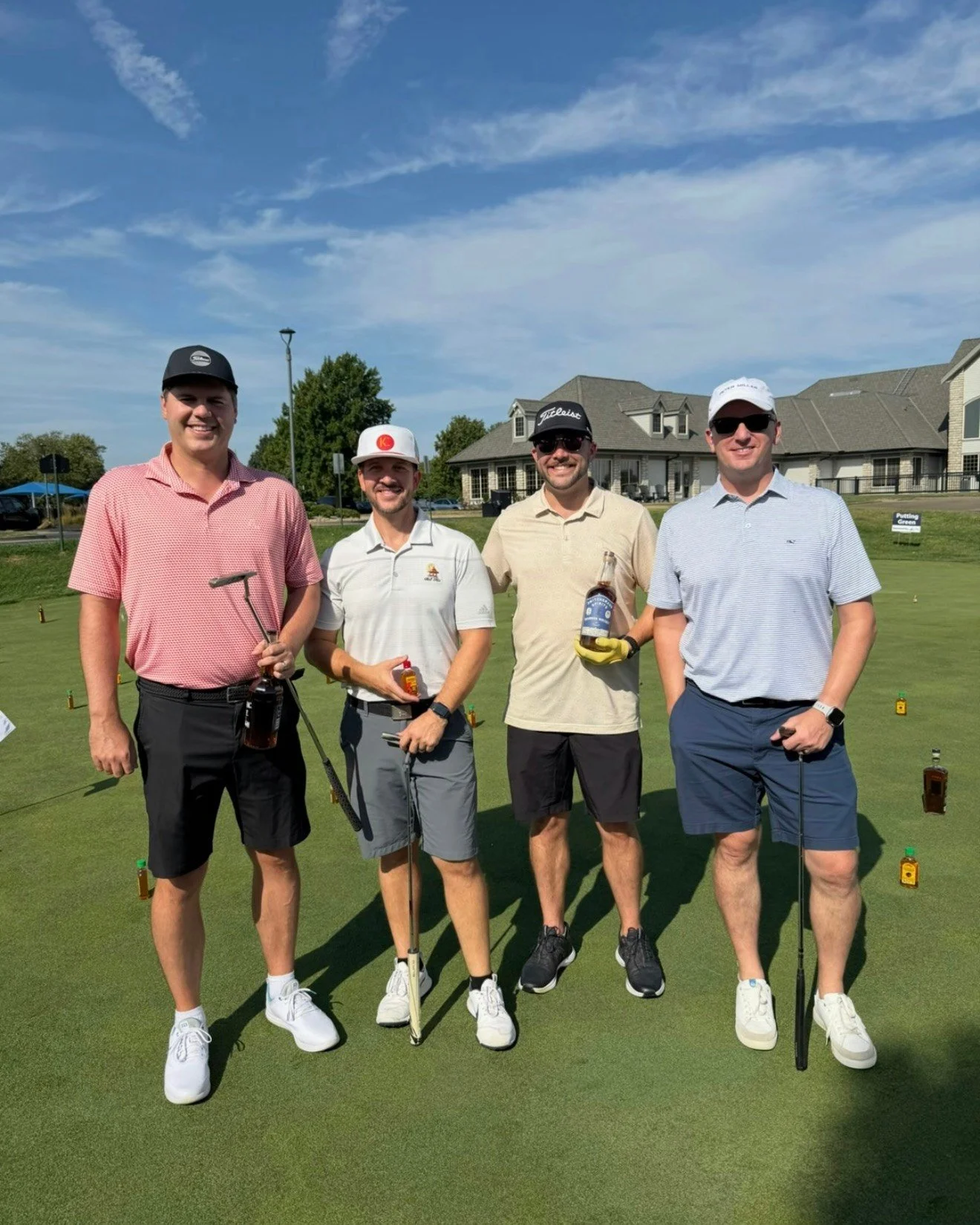 What a fantastic day at the course supporting our church and the annual @stmichael_cp Defenders Cup! 

We may not have snagged first place, but we did score some fine bourbon in the putting challenge! 🥃