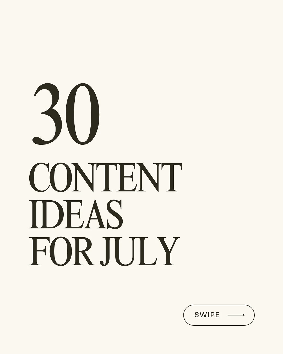Here are 30 content ideas for July to keep your socials fresh, engaging, and consistent all month long!

Whether you&rsquo;re promoting a product, building your brand, or just trying to stay active online, this list has you covered.

Save this post, 