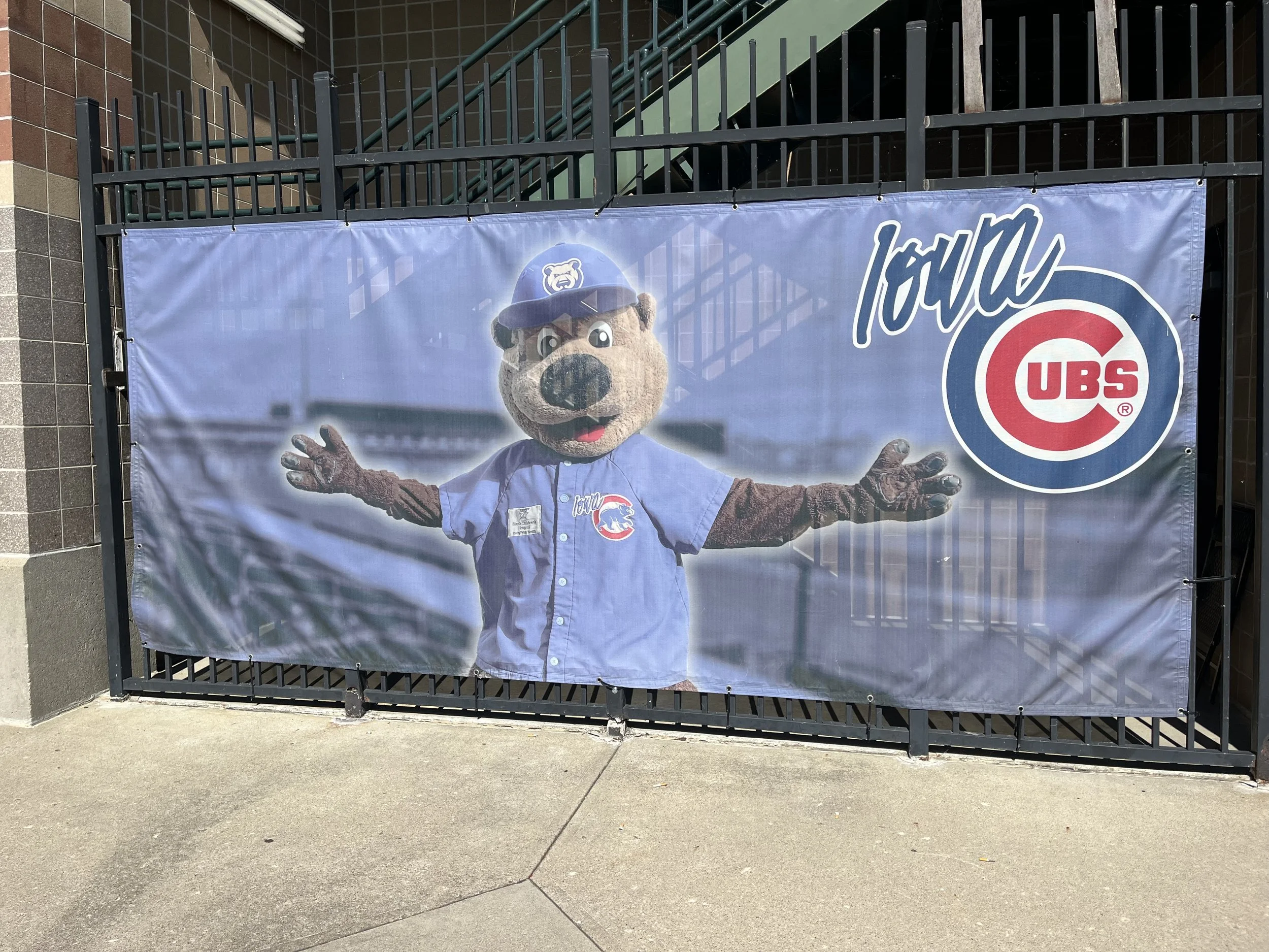 Iowa Cubs Banner Outside.JPG