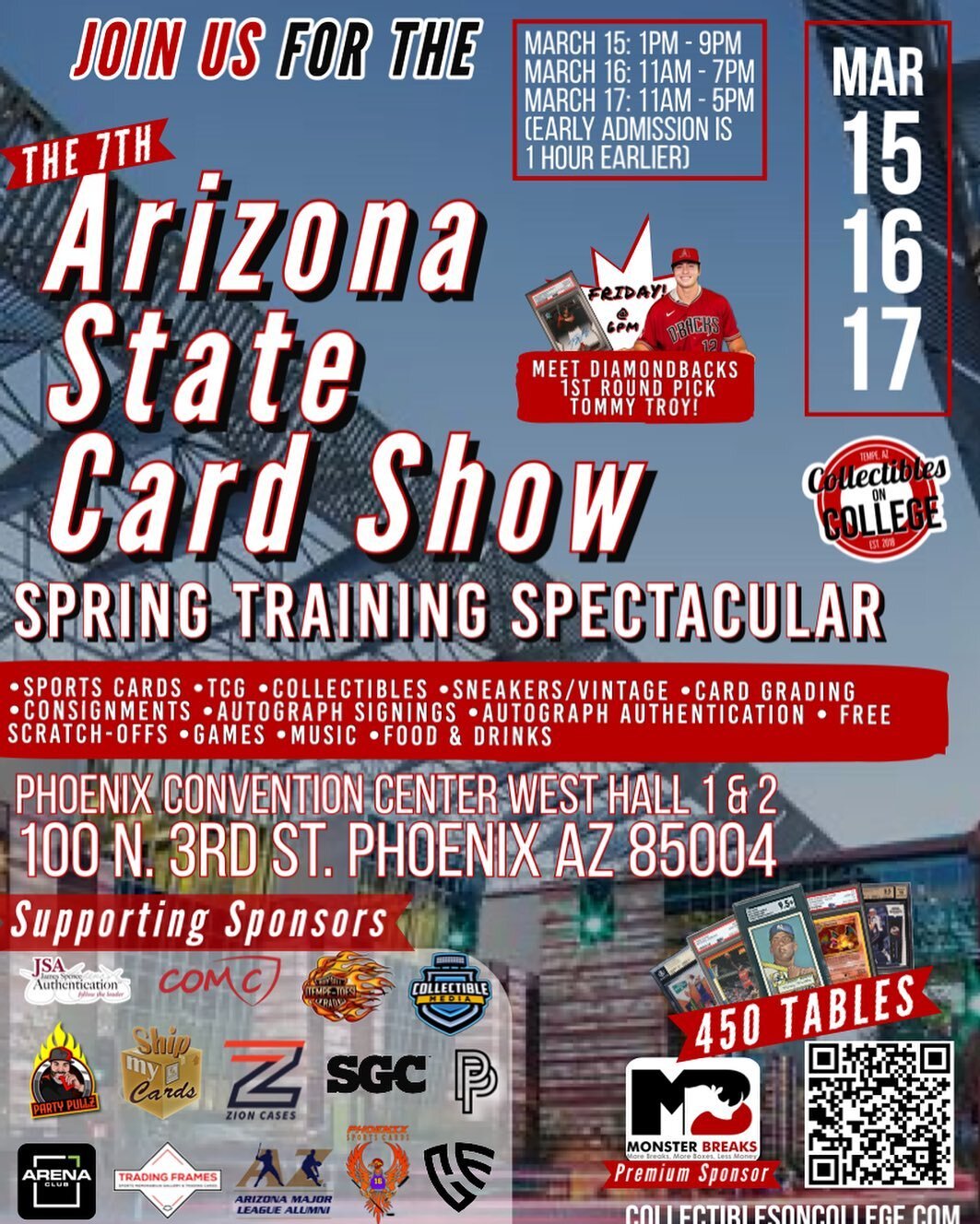 Tomorrow @boxscoreca will be heading to Arizona for the @arizonastatecardshow for the Spring Training Spectacular! Starting on Friday, we will be set up in Booth 24. If you&rsquo;re in the area come by and check us out! Lots of great deals to be had!