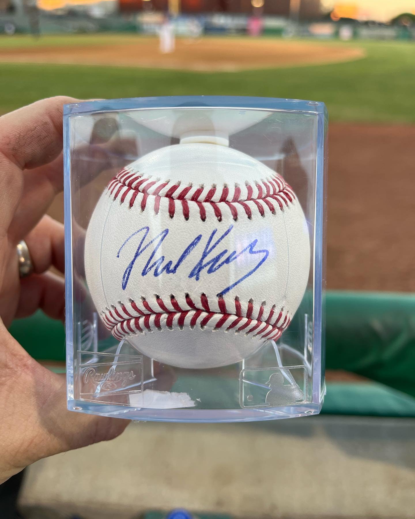 Some of the 2024 Draft Picks for the Oakland Athletics have arrived in Stockton. Thank you Nick Kurtz for signing a ball for me! @stocktonports #GoPorts