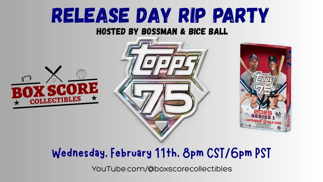 It's release day and you know what that means! @bossmansportscards and @biceballcards rip into 2026 Topps Series 1! Come celebrate the start of the 2026 Baseball Season with us!

Watch us Live on YouTube on 2/11 @ 8pm CST / 6pm PST. Link in bio.

#20