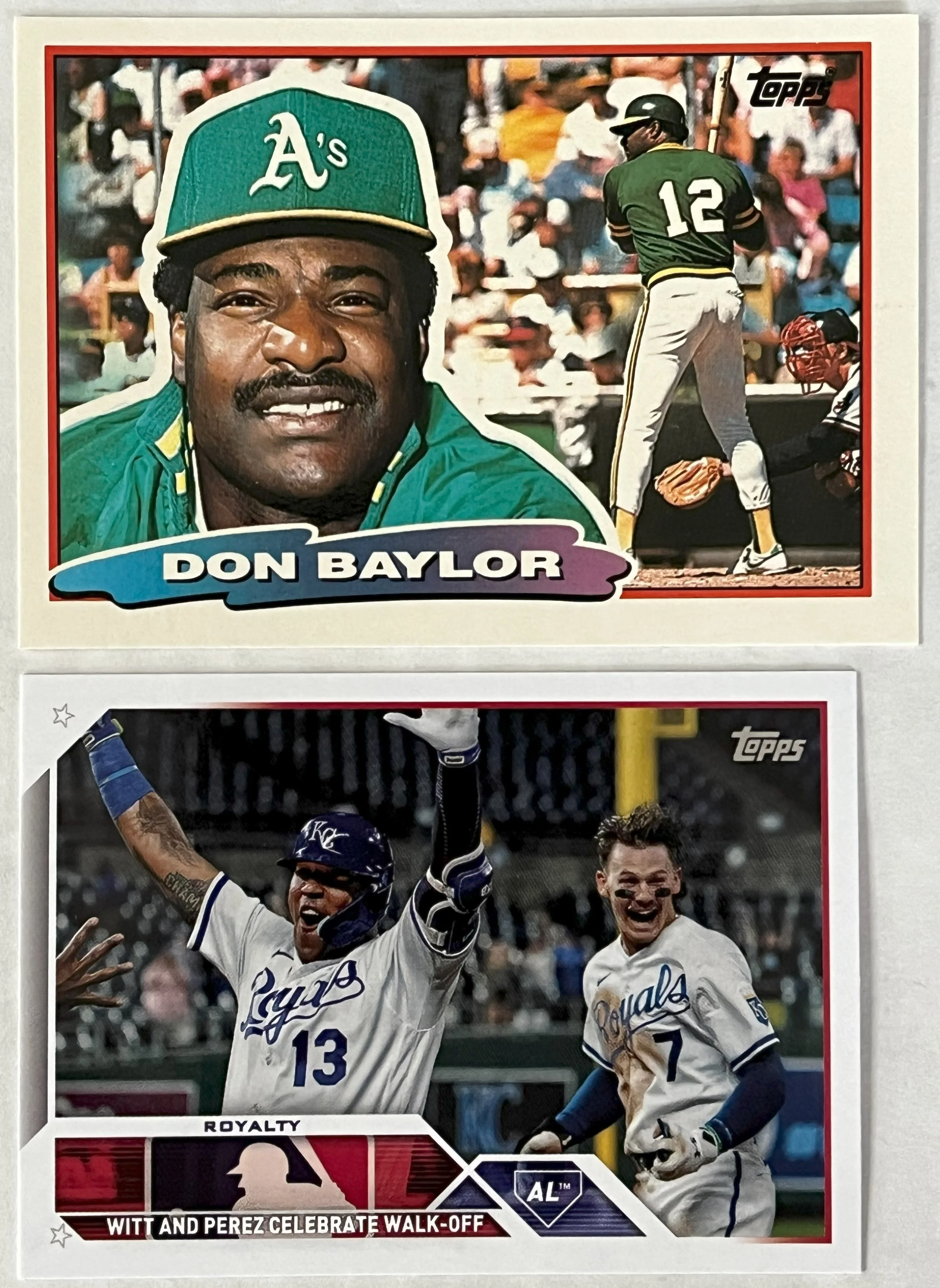 1988 Topps Big (Top) compared to a 2023 Topps Update