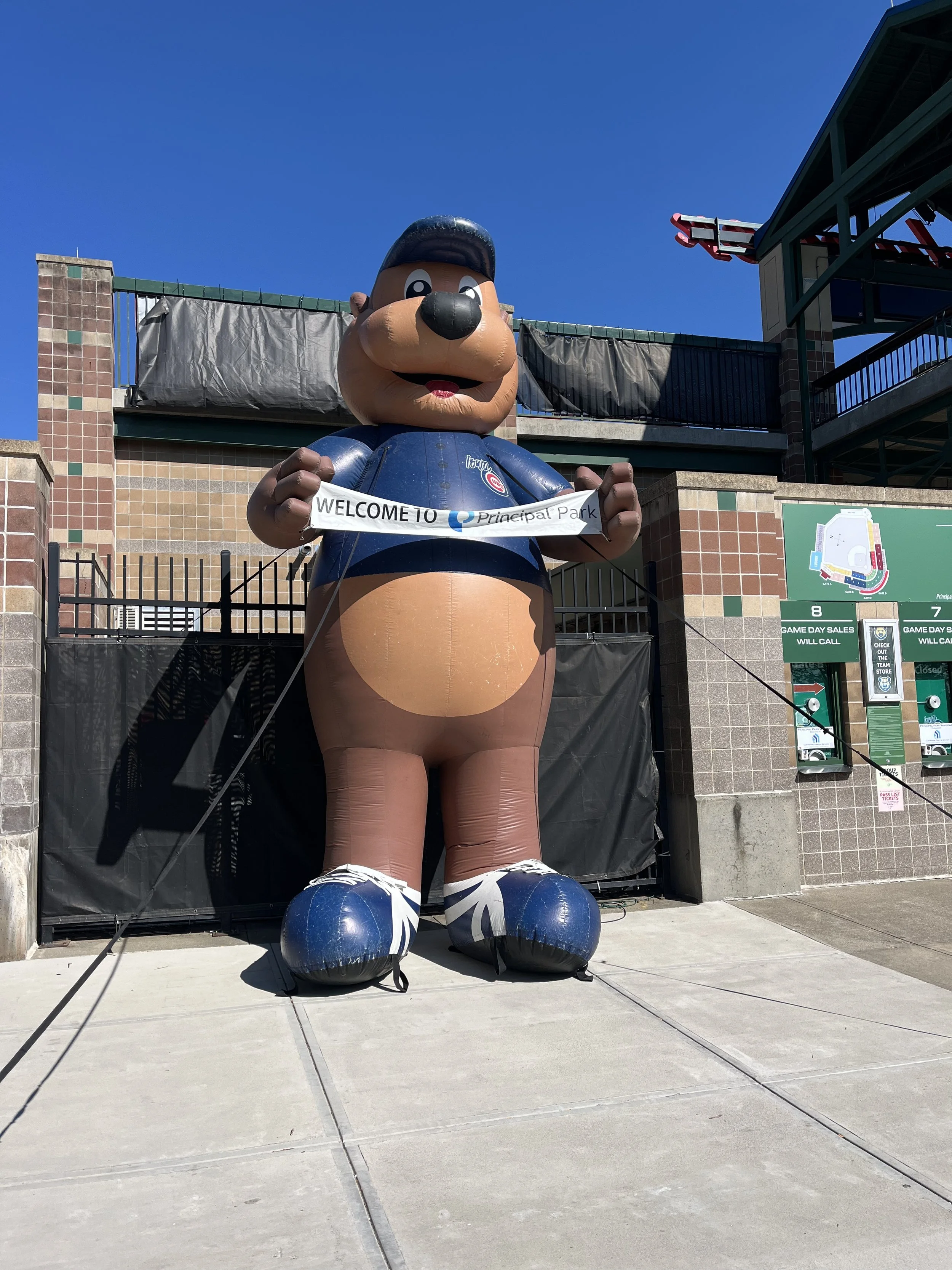 Iowa Cubs Mascot Inflatable Gate 1.JPG