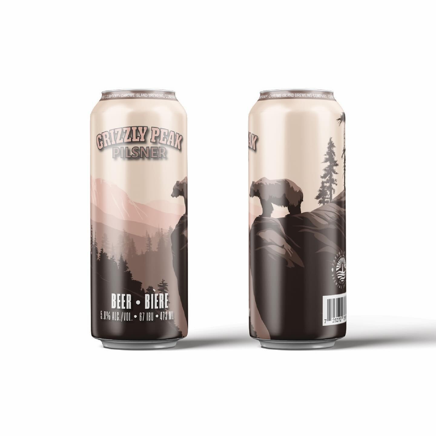 Chrome Island Brewering Company (Deep Bay, Vancouver Island) introduces Grizzly Peak Pilsner - Imagine yourself standing at the precipice of a cliff overlooking a pristine alpine valley on Vancouver Island. The mountain air is crisp and pure, filled 