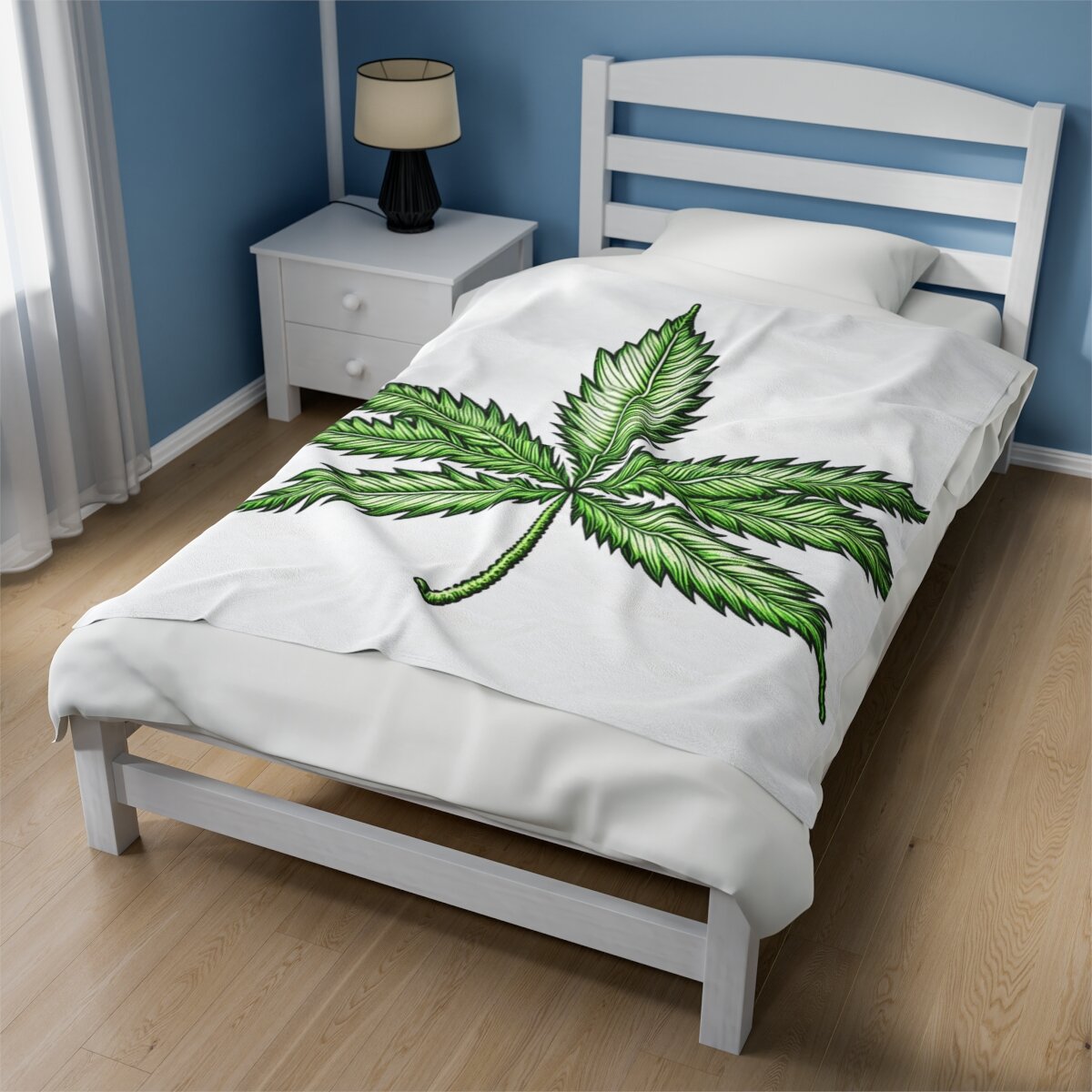 hemp leaf in Velveteen Plush Blanket