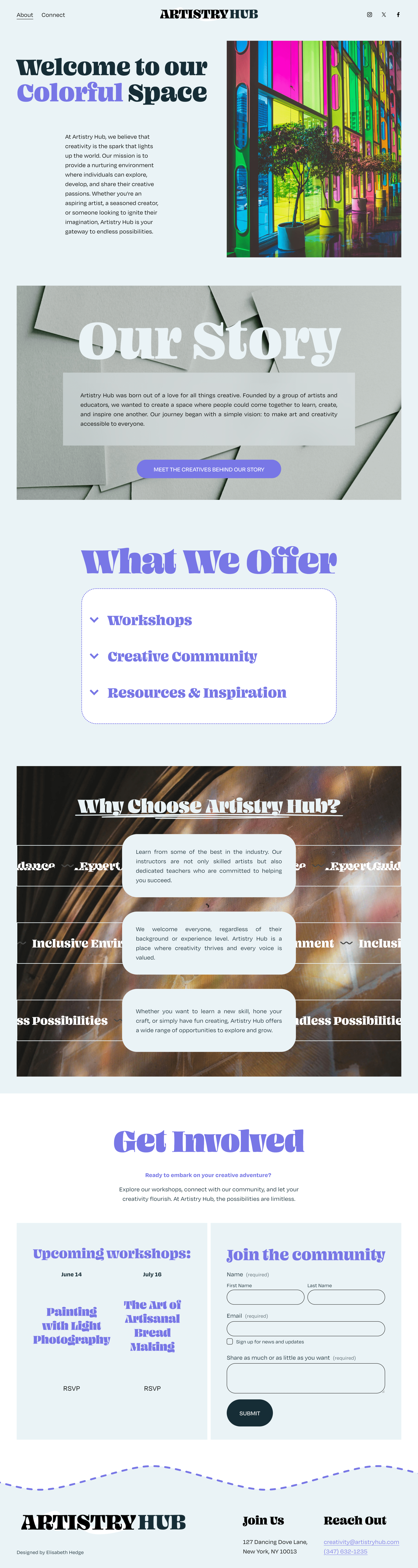 Tell Your Story in a fun and creative light | Web Design Services For Creatives | Elisabeth Hedge