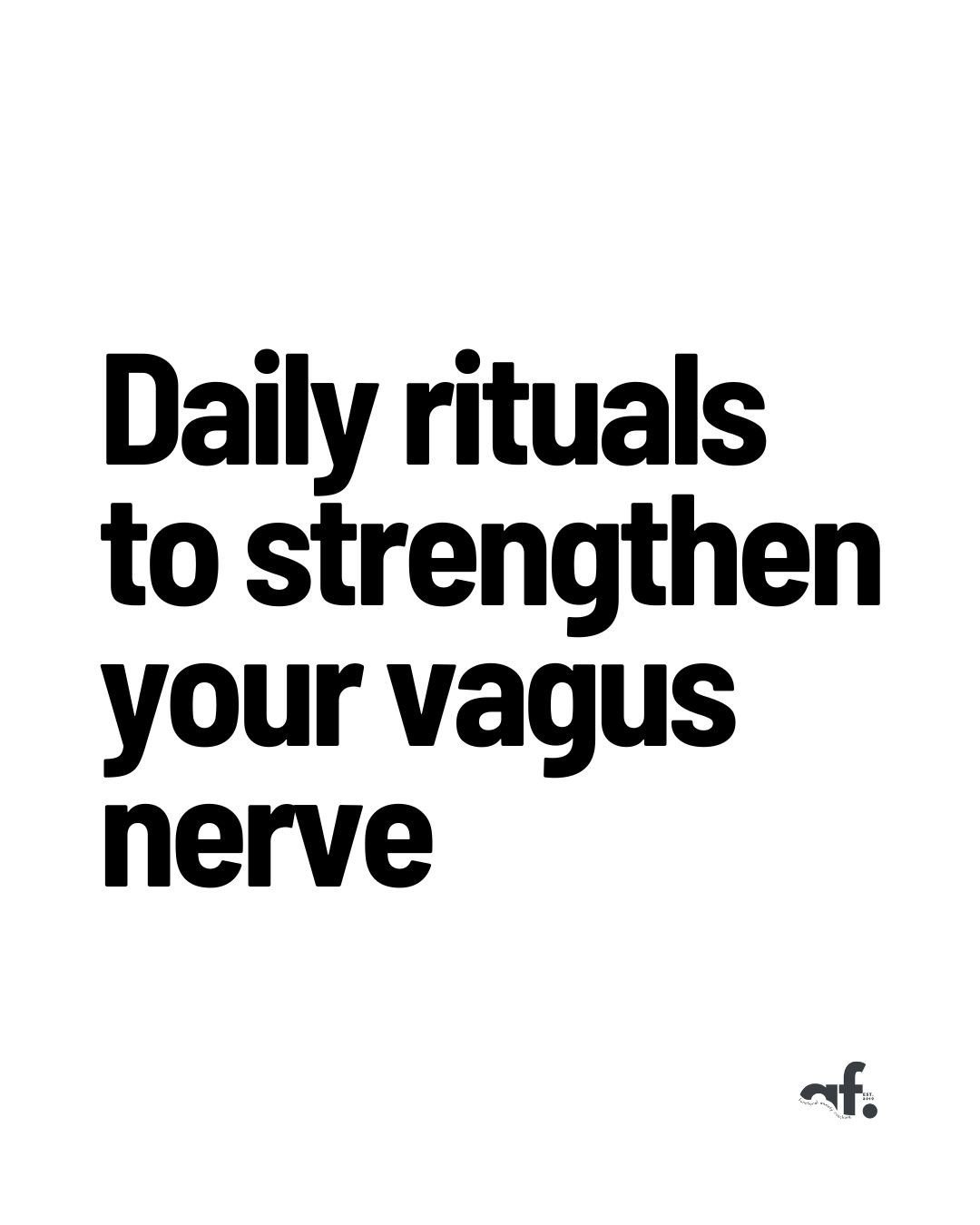 Why overcomplicate things?⁠
⁠
A few simple daily rituals can help strengthen your vagus nerve and make you feel calm, grounded and clear-headed.⁠
⁠
[SWIPE to steal my daily vagus nerve rituals 👉]⁠
⁠
Share this with someone you ❤️⁠
⁠
#dailyrituals #d