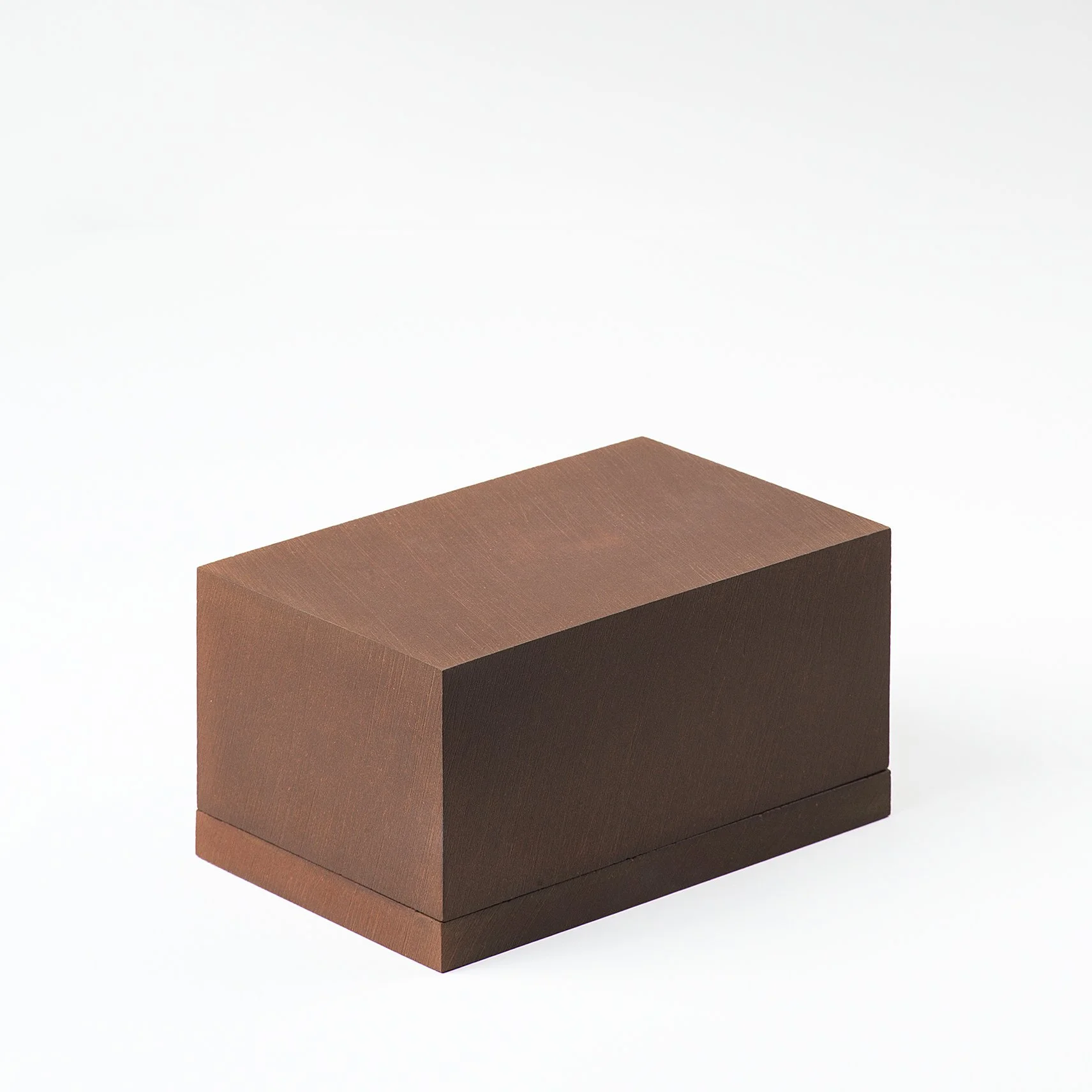 Brutalist handmade ceramic 1 lb butter dish unglazed red stoneware by Lea & Nicolas