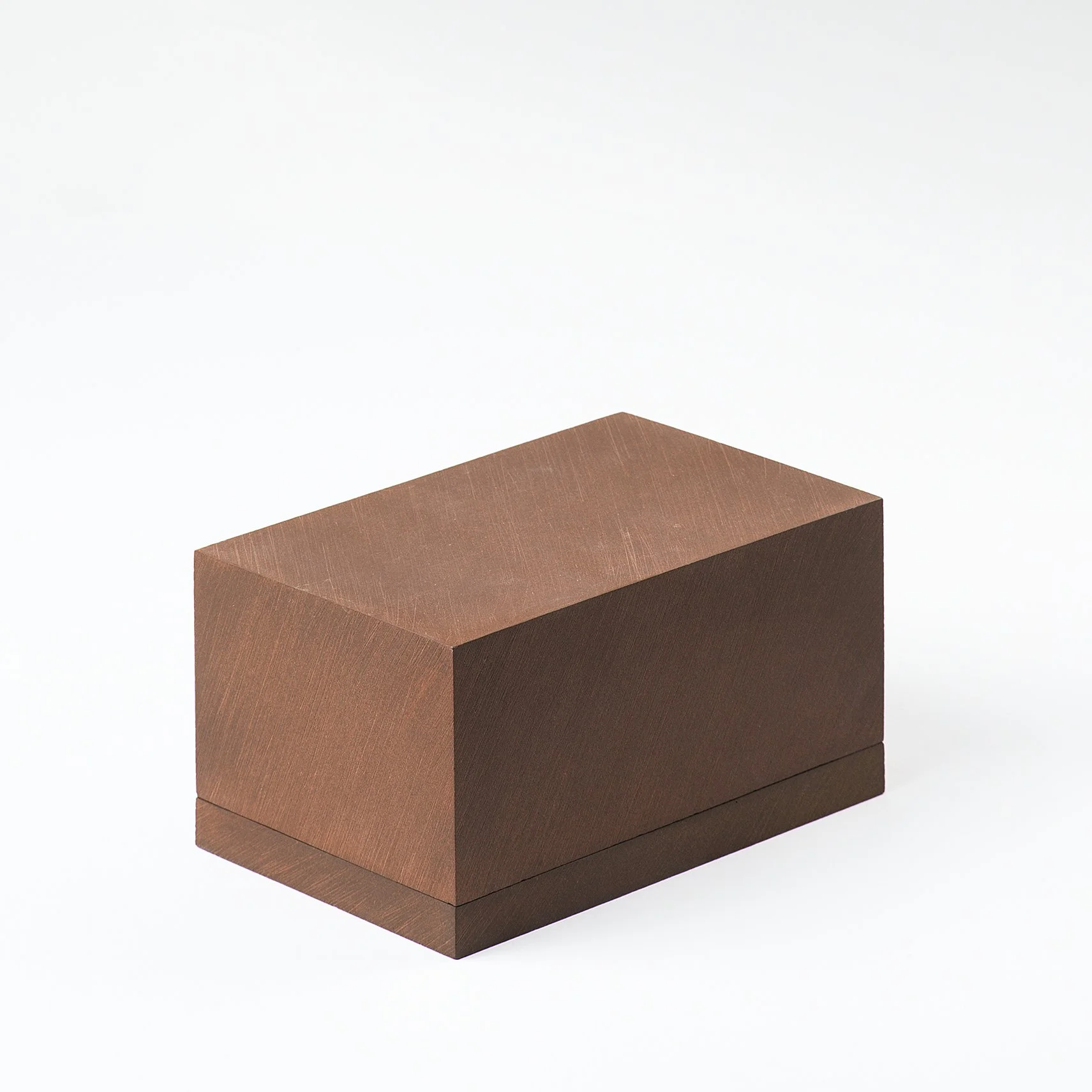Brutalist handmade ceramic 1 lb butter dish unglazed red stoneware by Lea & Nicolas