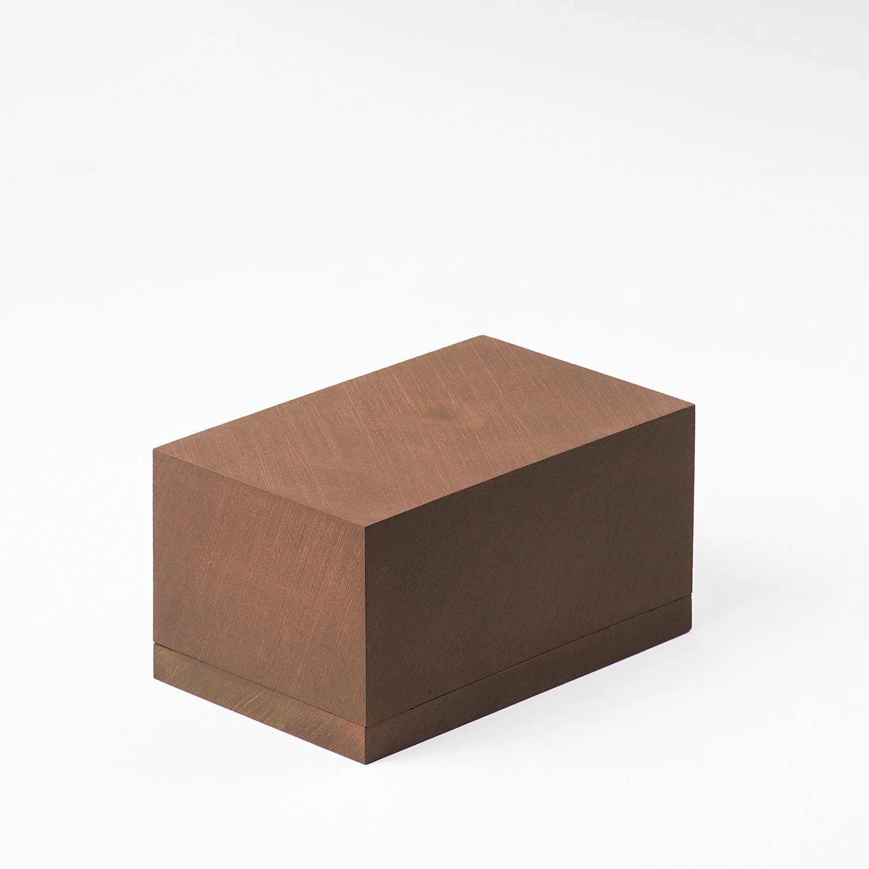 Brutalist handmade ceramic 1 lb butter dish unglazed red stoneware by Lea & Nicolas