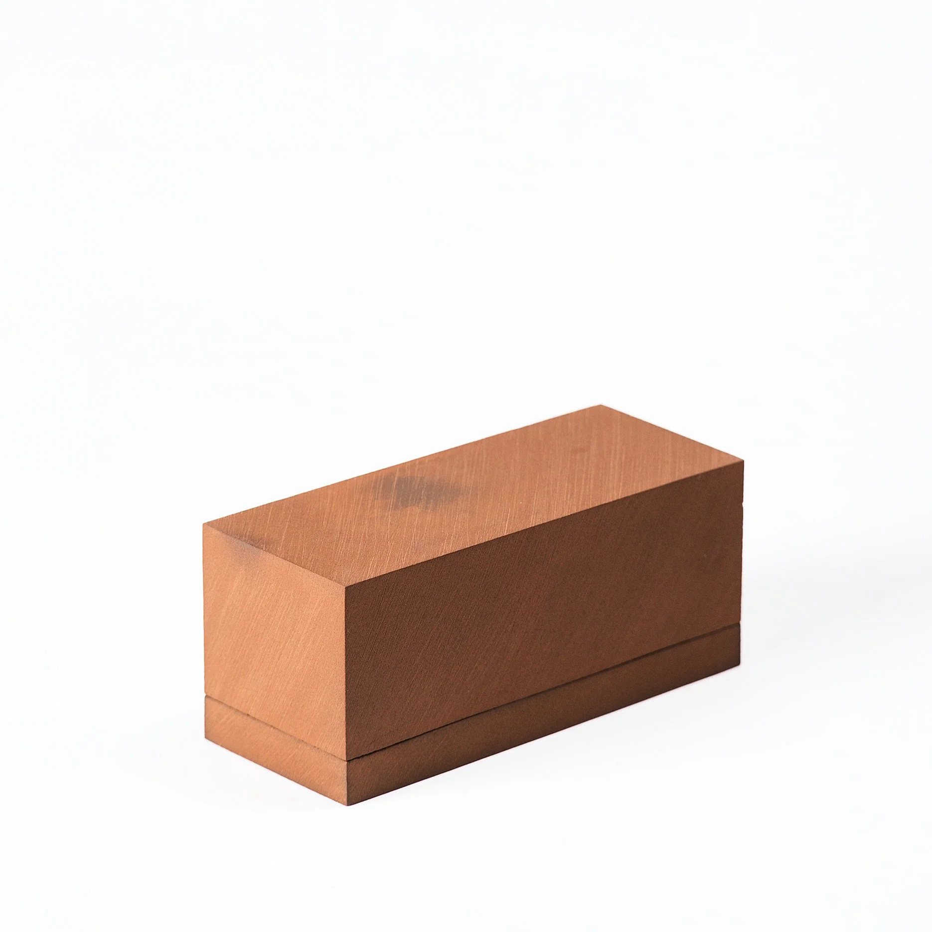 Brutalist handmade ceramic butter dish unglazed red stoneware exterior and off-white glazed interior, by Lea & Nicolas