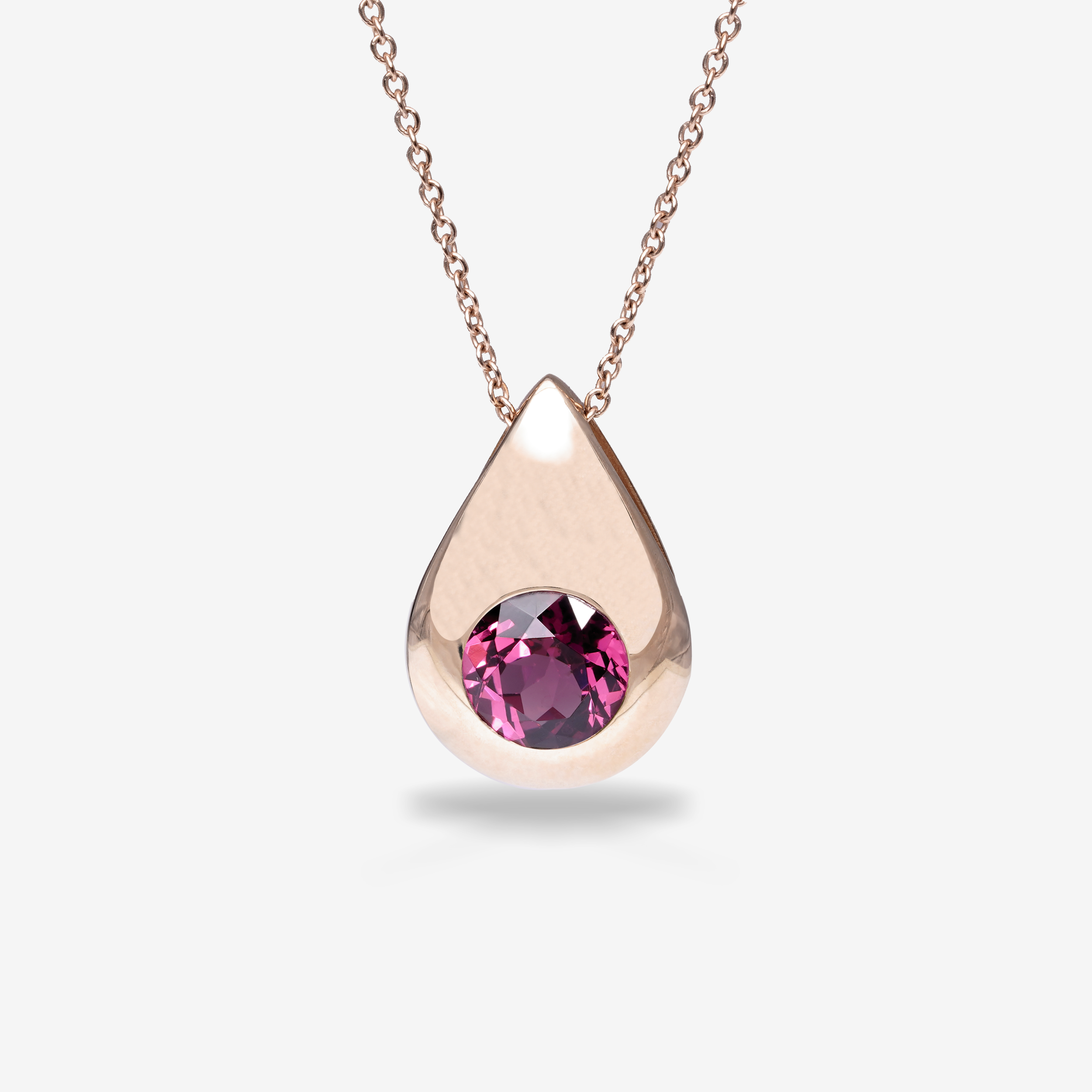 18k Gold and Rhodolite Pendant