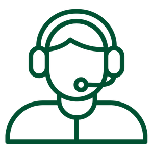 Zu sehen ist ein grünes Headset-Symbol als Darstellung für eine persönliche Erstberatung oder Kundenbetreuung.