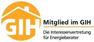 Logo des GIH (Bundesverband für Gebäudeenergieberater) zur Verifizierung, dass es sich um zertifizierte Energieberater handelt.