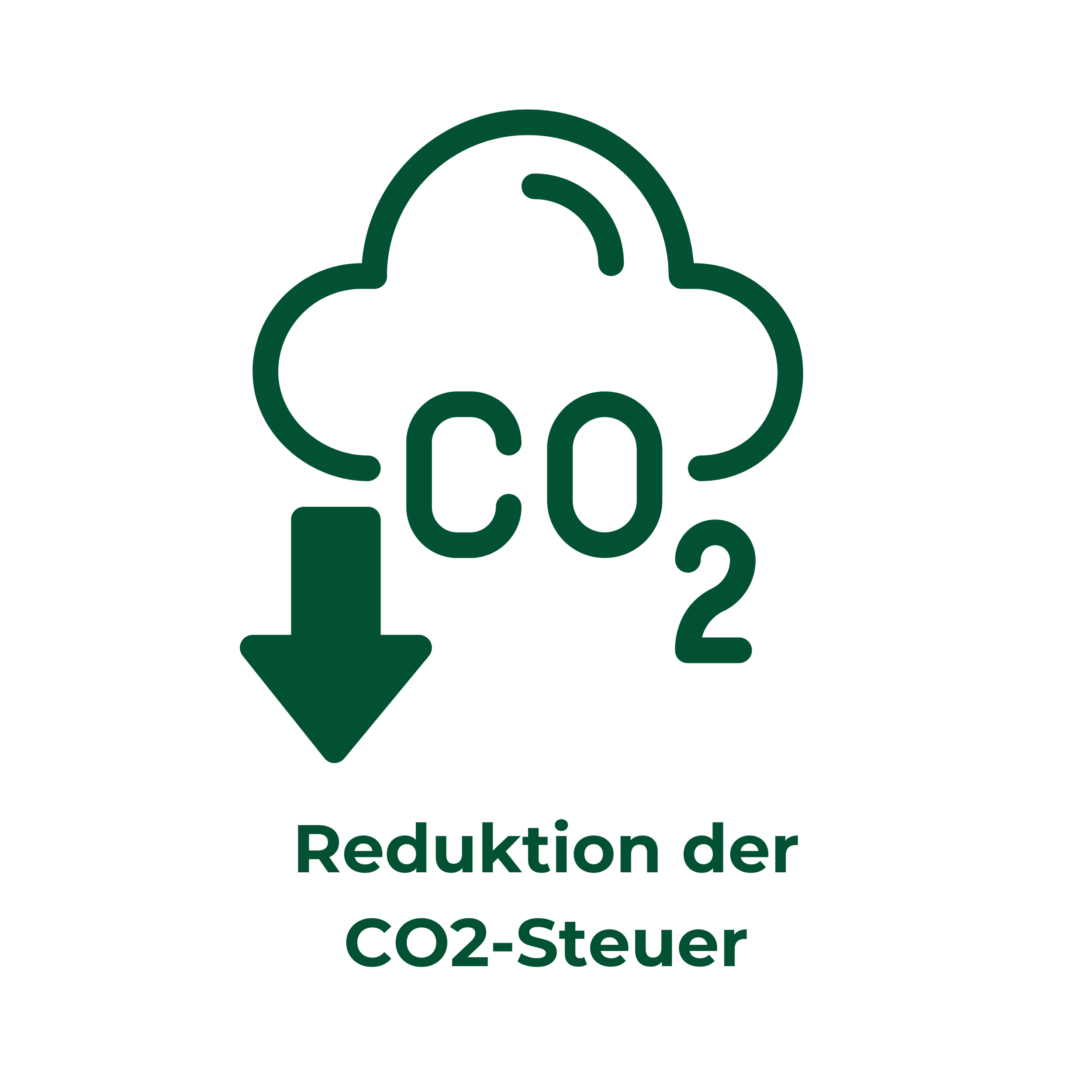 Symbol mit CO2 Zeichen zur Verdeutlichung, dass NEX durch qualifizierte Energieberatung für die Senkung des CO2 Ausstoßes sorgt und dabei durch förderfähige Sanierungsmaßnahmen Kosten gespart werden können.