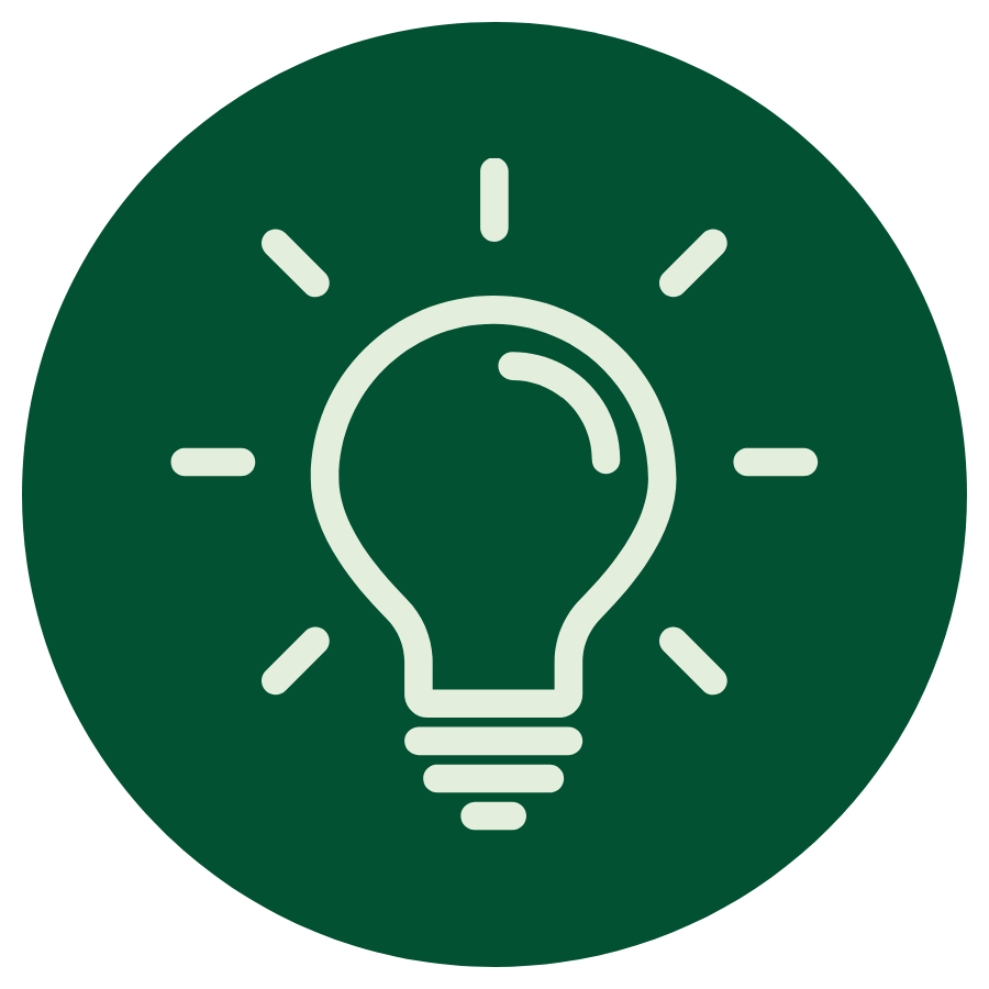 Glühbirnensymbol als Zeichen für Fachkompetenz, technisches Know-how und fundierte Beratung im Bereich Energieeffizienz.