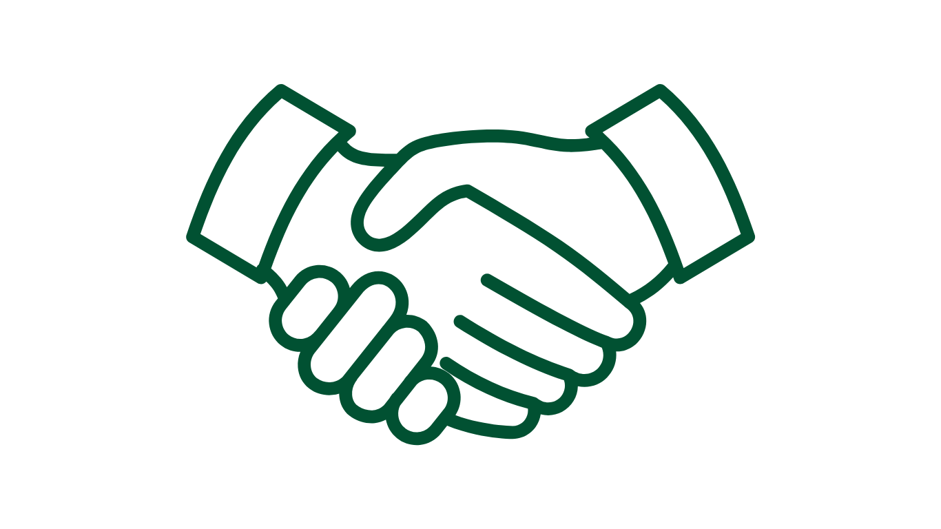 Icon mit Handschlag zur Verdeutlichung, dass wir eine hohe Servicequalität rund um die Leistungen der Energieberatung in Düsseldorf und Umgebung bieten