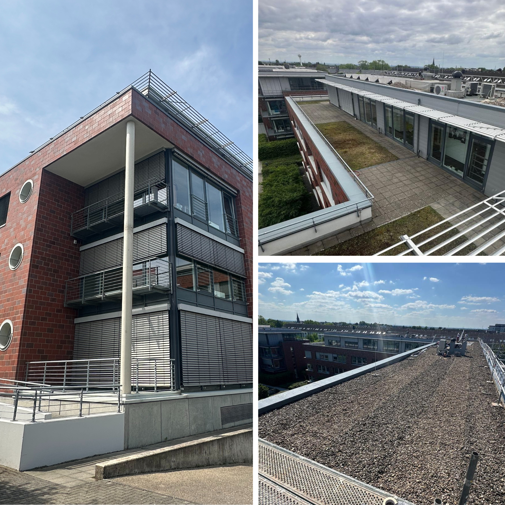 Ansicht einer Gewerbeimmobilie an der eine förderfähige Dachsanierung durchgeführt und ein BAFA Zuschuss beansprucht wurde