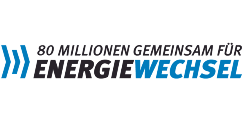 Zu sehen ist das Logo der Initiative 80 Millionen gemeinsam für Energiewechsel.
