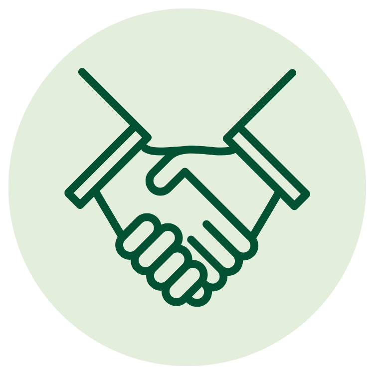 Handschlag als Symbol für die partnerschaftliche Zusammenarbeit zwischen Architekturbüros und den NEX Nord Energie Experten.
