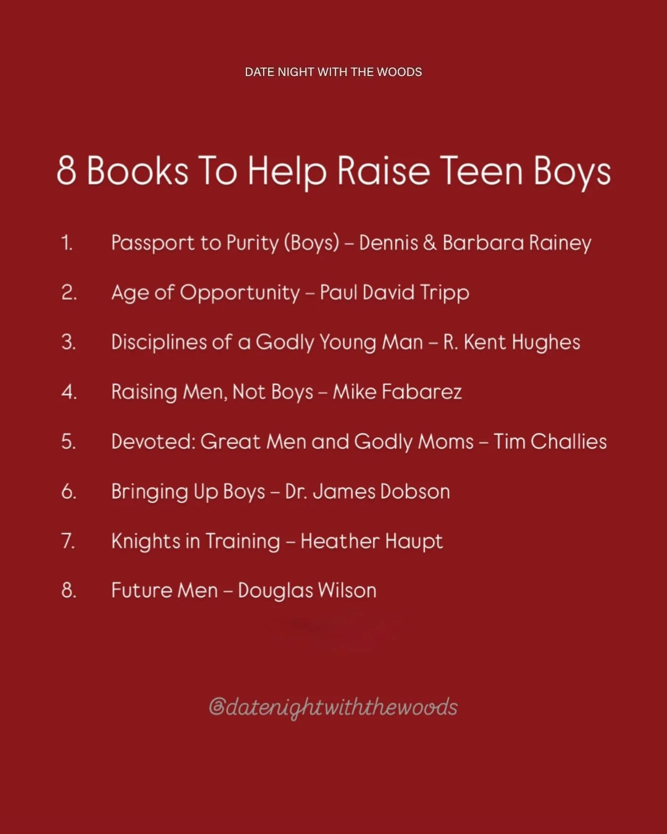 This was a huge follow up question to last week&rsquo;s post on girls! We pray it&rsquo;s helpful for you 🤍🙏