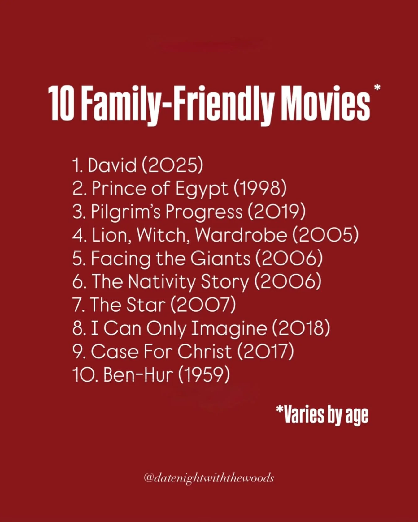 We&rsquo;d love your recommendations so parents can feel confident every movie night!

Thanks for being such a meaningful part of our DNWTW family.

#biblicalfamily 
#biblicalparenting