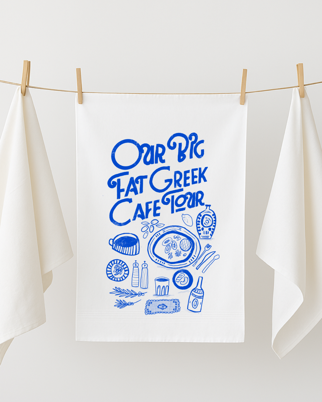 Our Big Fat Greek Cafe Tour Tea Towel
