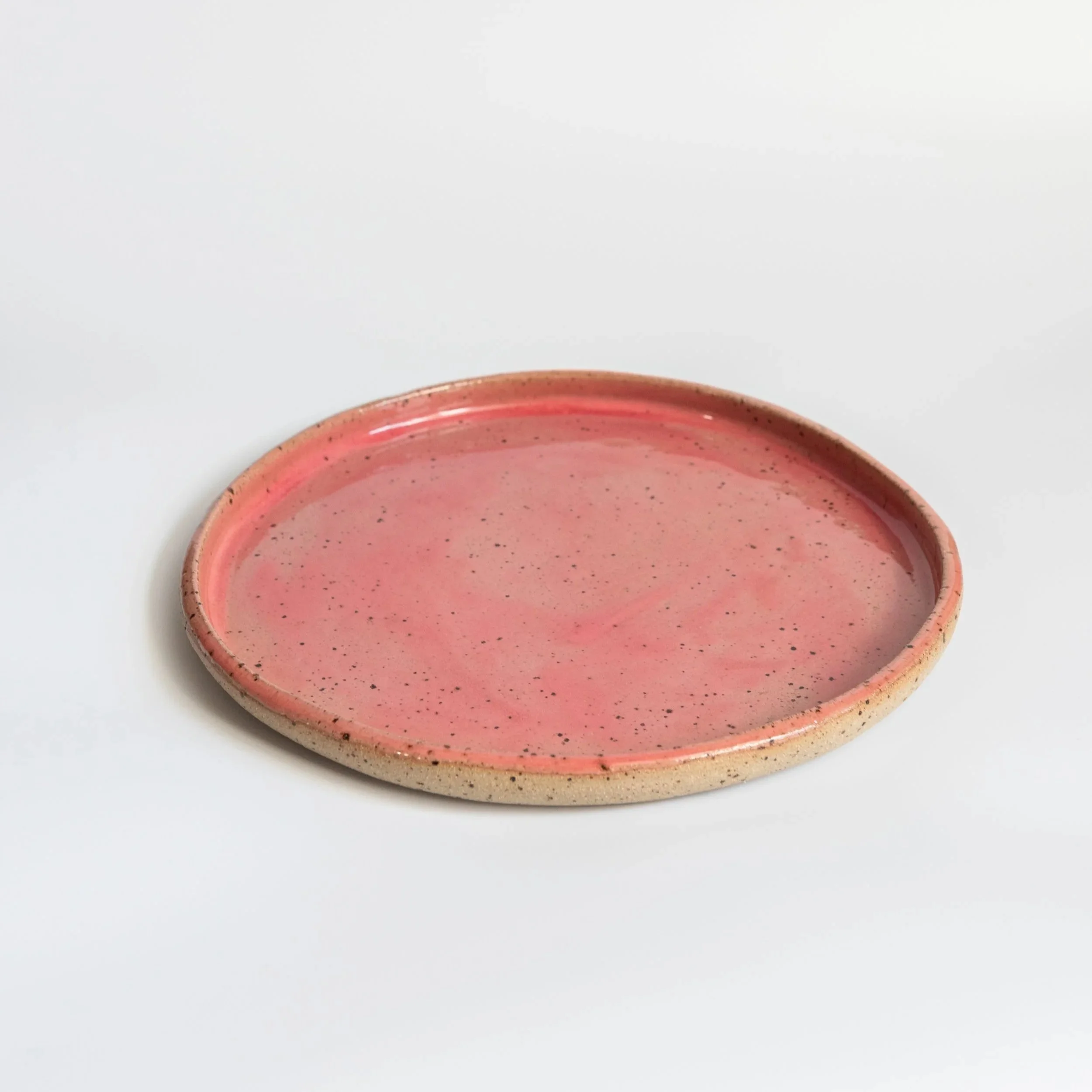 Salmon Pink Speckled Plate