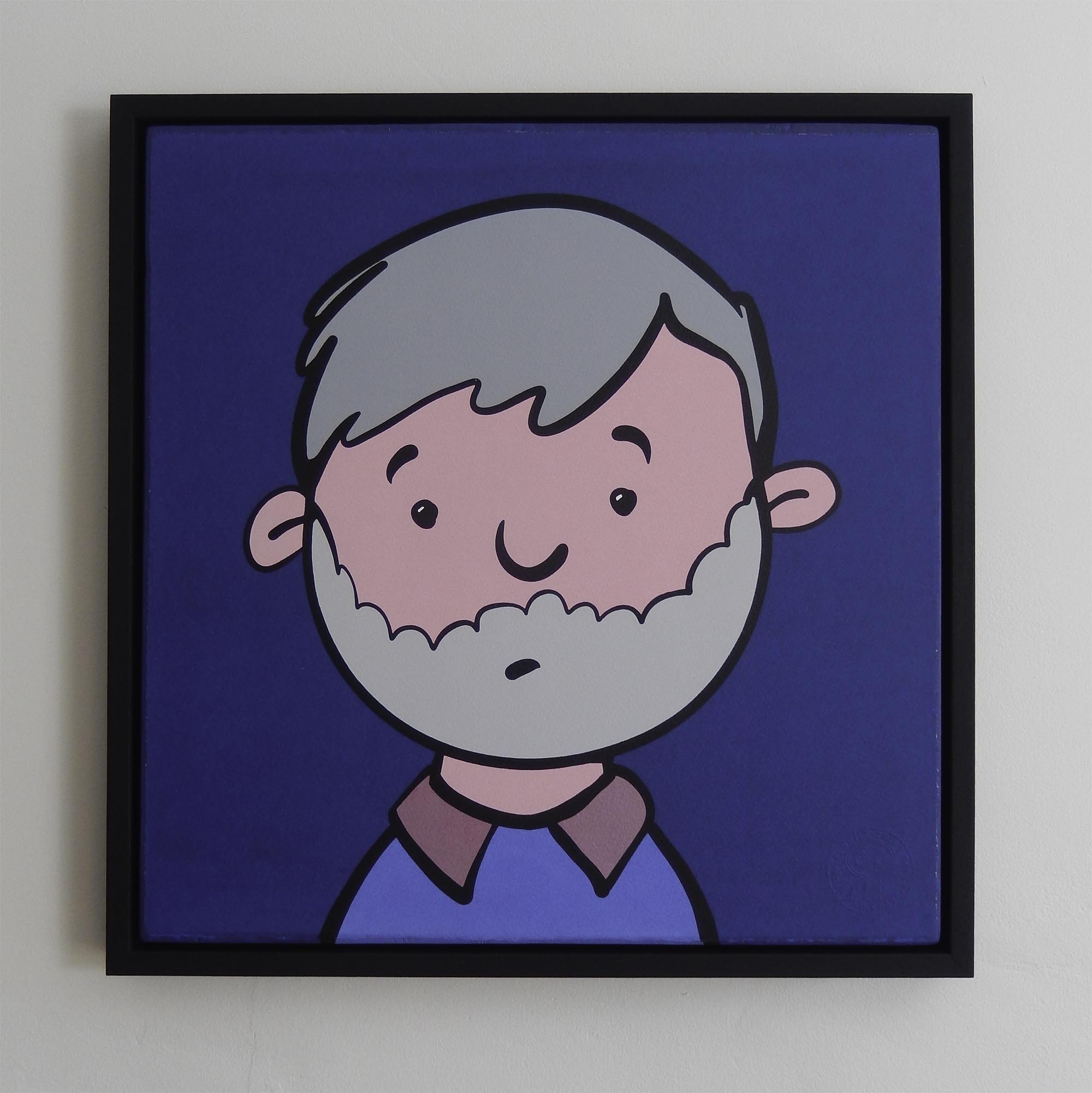 R T Penwill’s framed print ‘Hopelessly Confused’ showing simplified features and subdued gaze. A portrait of disorientation and emotional surrender.