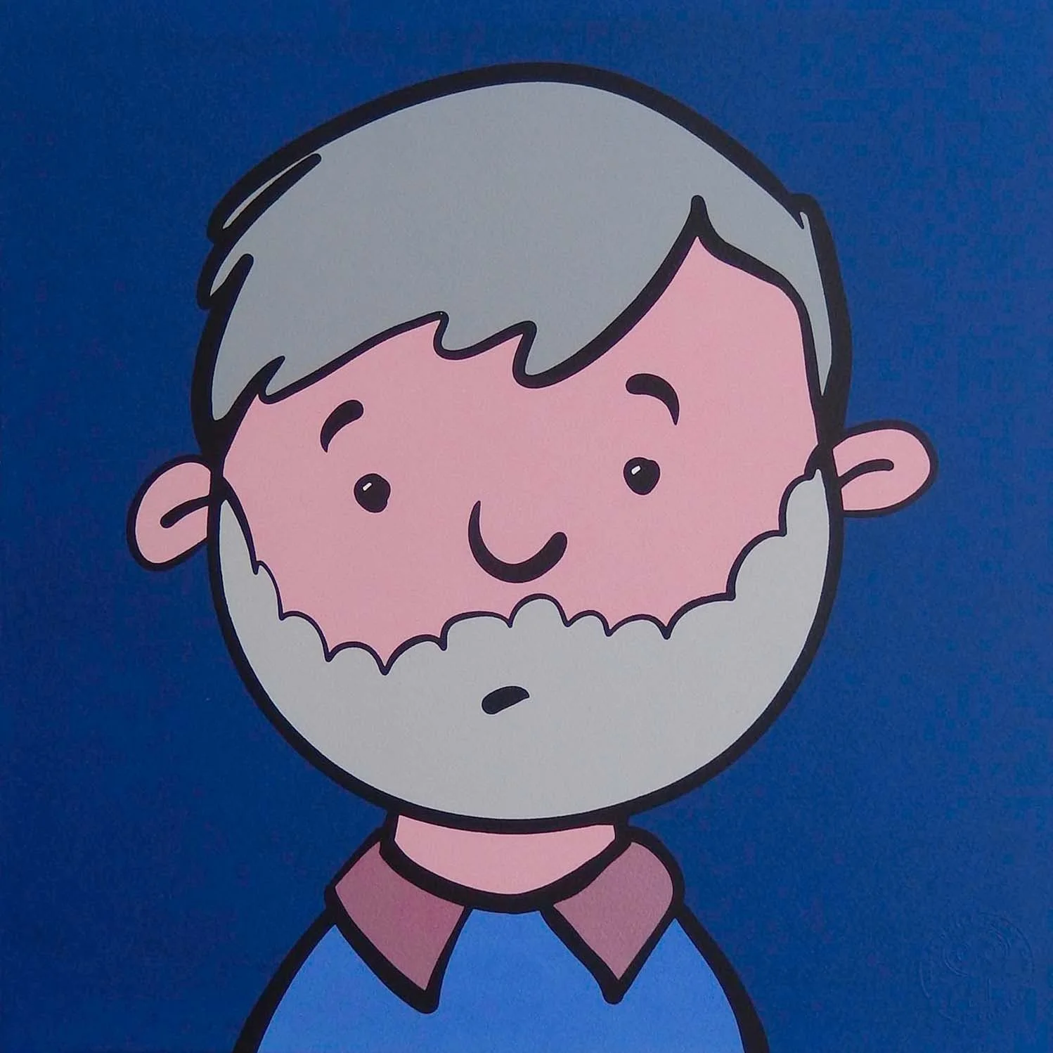 R T Penwill’s ‘Hopelessly Confused’ showing stylised facial features. A cropped fragment of emotional heaviness and visual clarity.