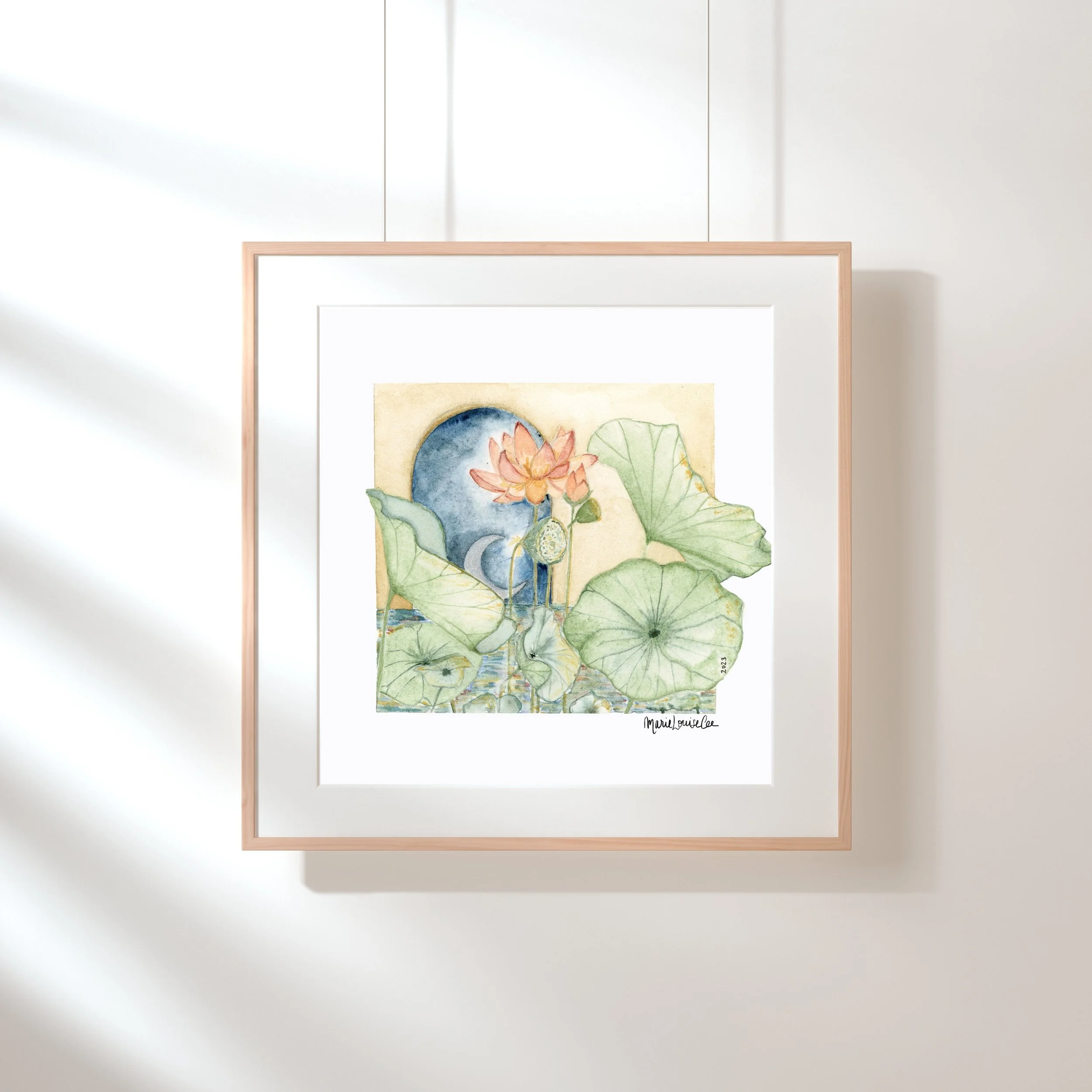 Lotus Garden Fine Art Print 20x20 cm