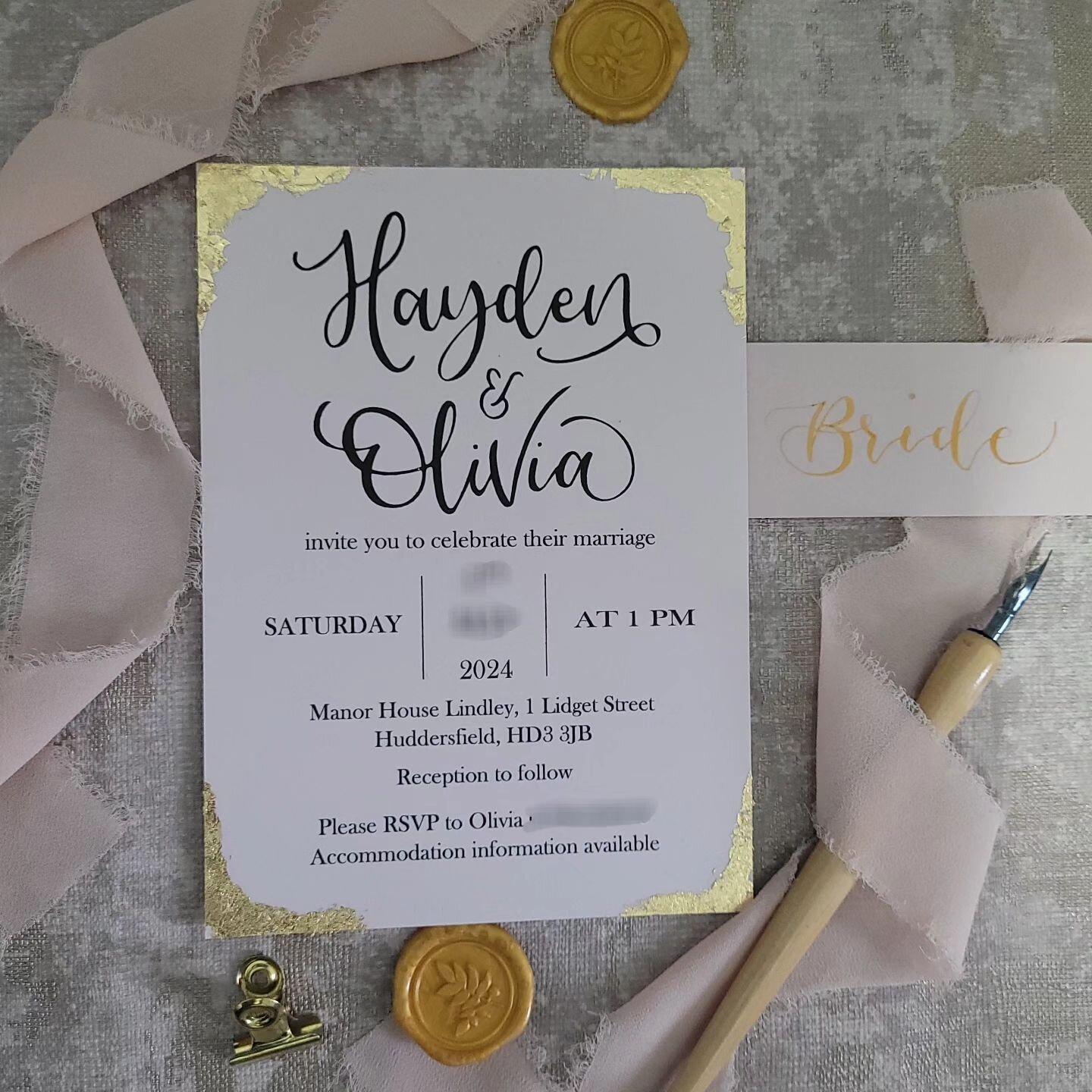 It's not long until the lovely @doneolivia &amp; Hayden get married @manorhouselindley. 

I am currently prepping their wedding day signage and stationery to match their blush pink and gold invite design. 

&quot;The Olivia&quot; invitation style wil