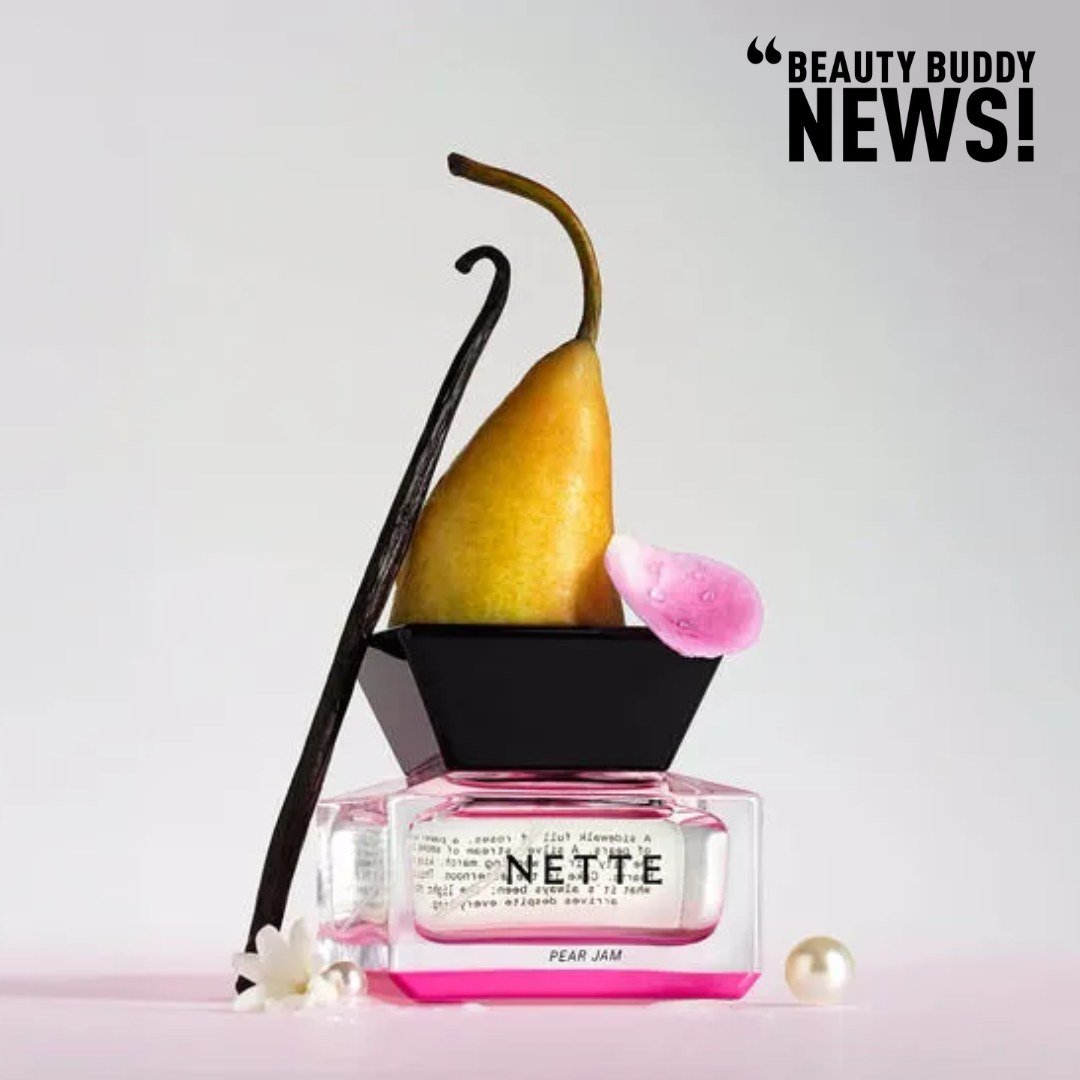 @nette.nyc's Pear Jam eau de parfum blends Japanese pear, Bulgarian rose, raspberry pulp, vanilla, ambrette seed, and patchouli for a joyful, cruelty-free scent. Founder Carol Han Pyle emphasizes its scientifically formulated joy-enhancing properties
