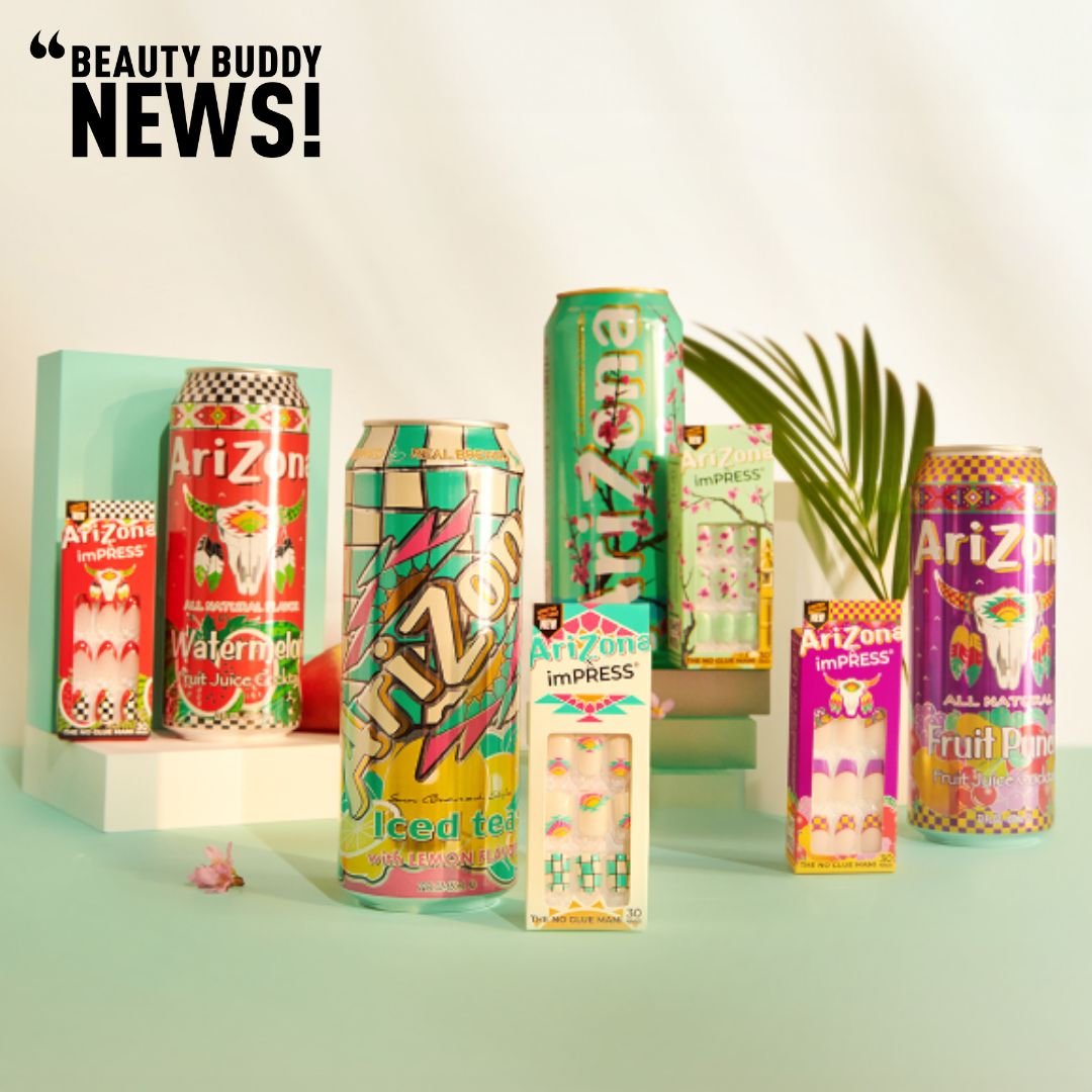 Indulge in the essence of summer with the @drinkarizona  x @impressbeauty limited-edition press-on nails collection, inspired by the iconic flavours of AriZona's refreshing beverages.
Featuring four unique designs&mdash;Cherry Blossom, Original Lemon