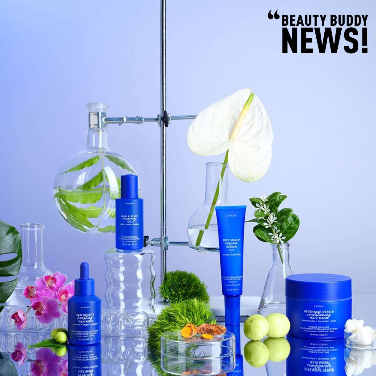 @aavrani collaborates with Lilly Singh to launch four scalp products featuring turmeric, neem, ashwagandha, and more. Colour-safe, vegan, cruelty-free, and safe for pregnant and nursing women, the line elevates haircare. Singh humorously praises AAVR