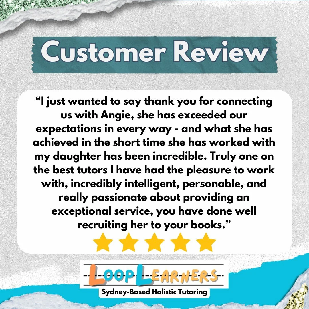 "Truly one of the best tutors I have had the pleasure to work with" is not something you hear every day. Angelina has been working with one of our Year 9 students since last year and has absolutely smashed it from day one.

Passionate, bril